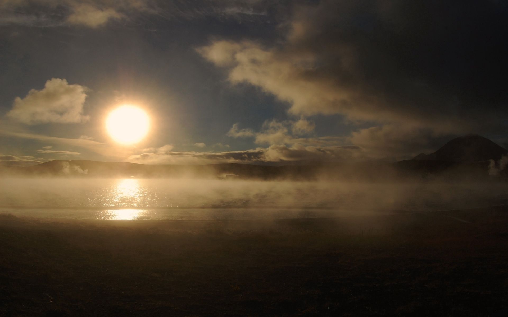 nature, sun, dawn, fog, disk, evaporation HD wallpaper