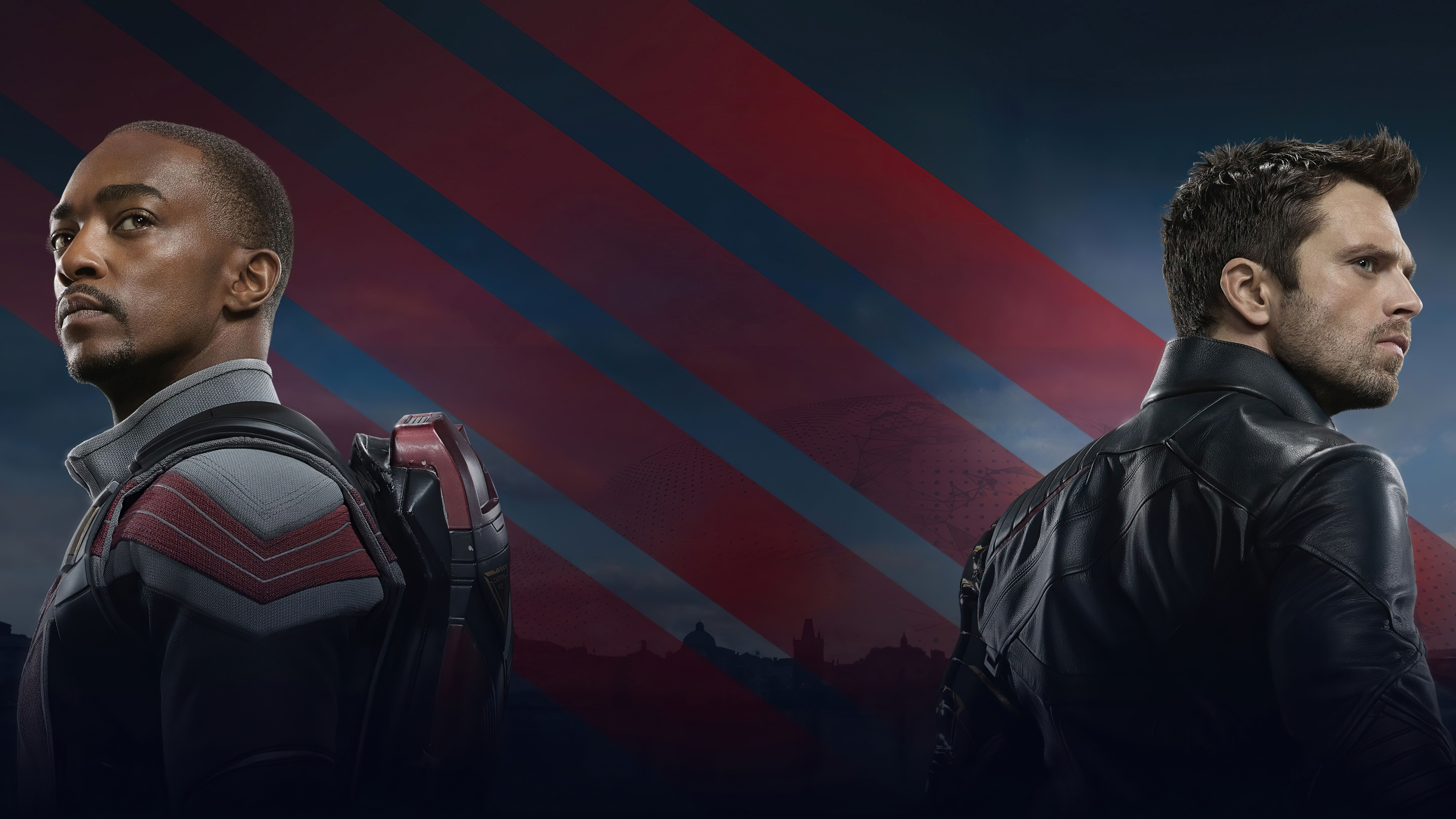 Download mobile wallpaper Tv Show, Falcon (Marvel Comics), Winter Soldier, Bucky Barnes, Anthony Mackie, Sebastian Stan, Sam Wilson, The Falcon And The Winter Soldier for free.