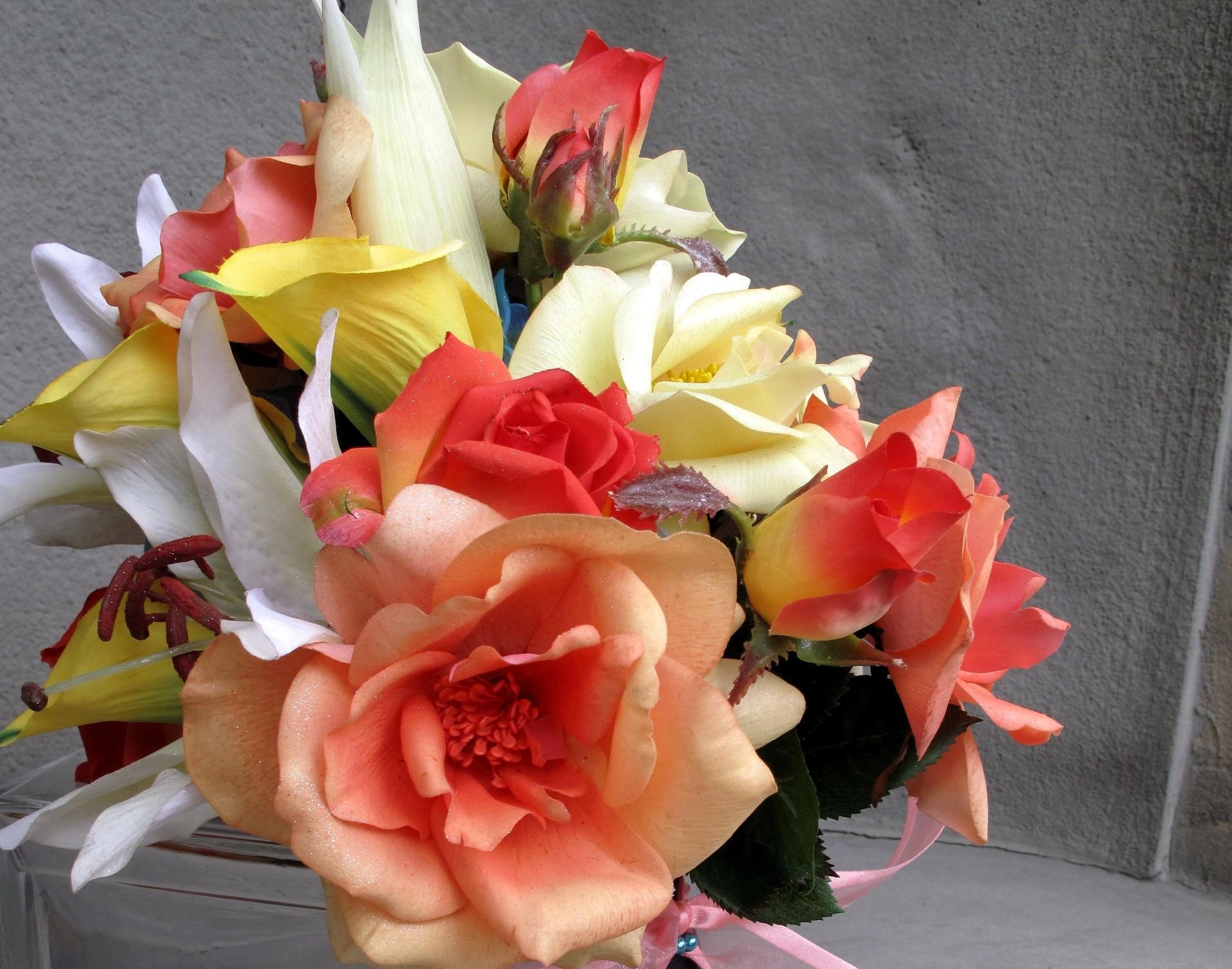 Full HD roses, flowers, bouquet, calla, tape, callas