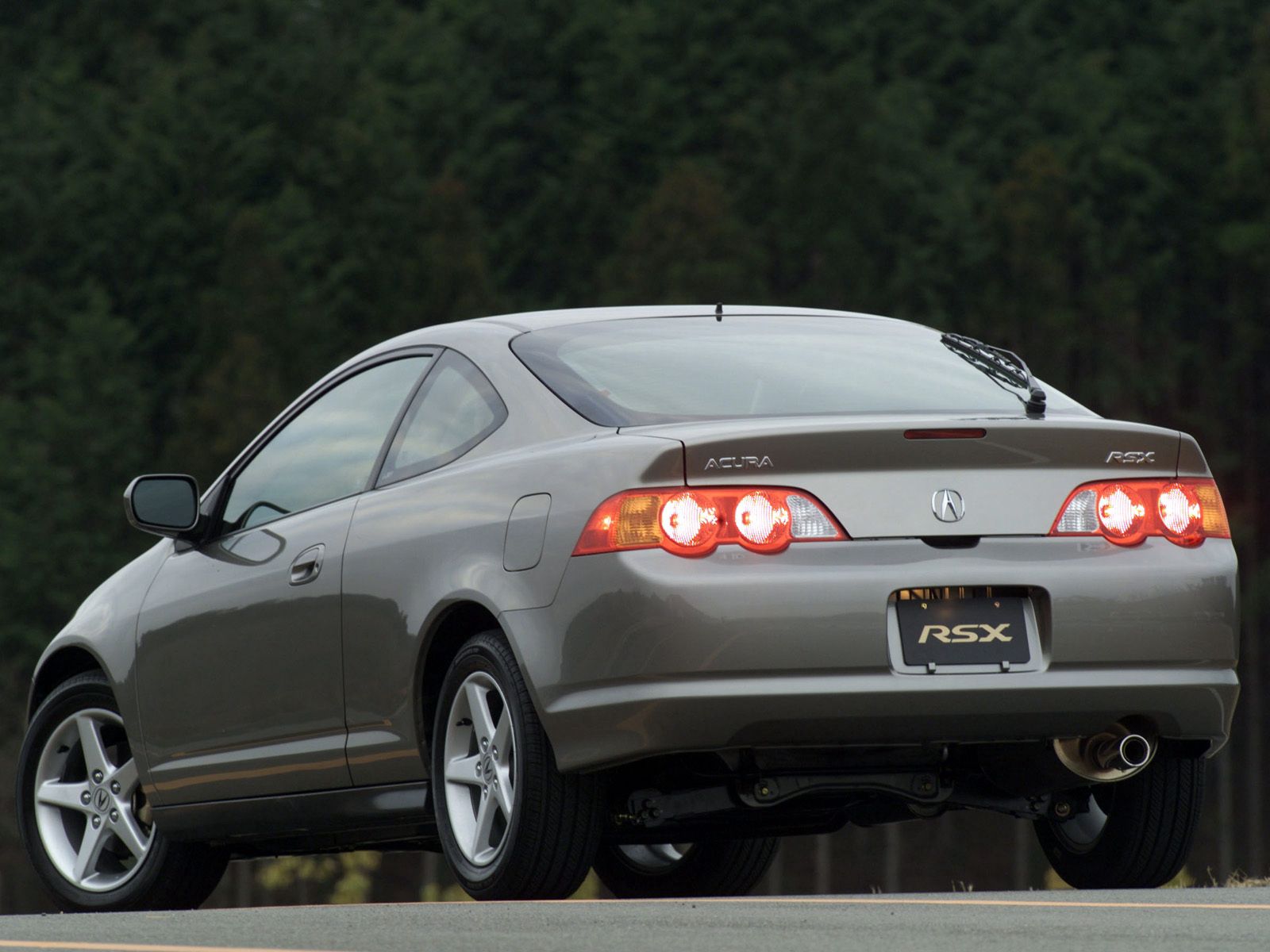 auto, trees, acura, cars, grey, back view, rear view, style, rsx, akura, 2002 Smartphone Background