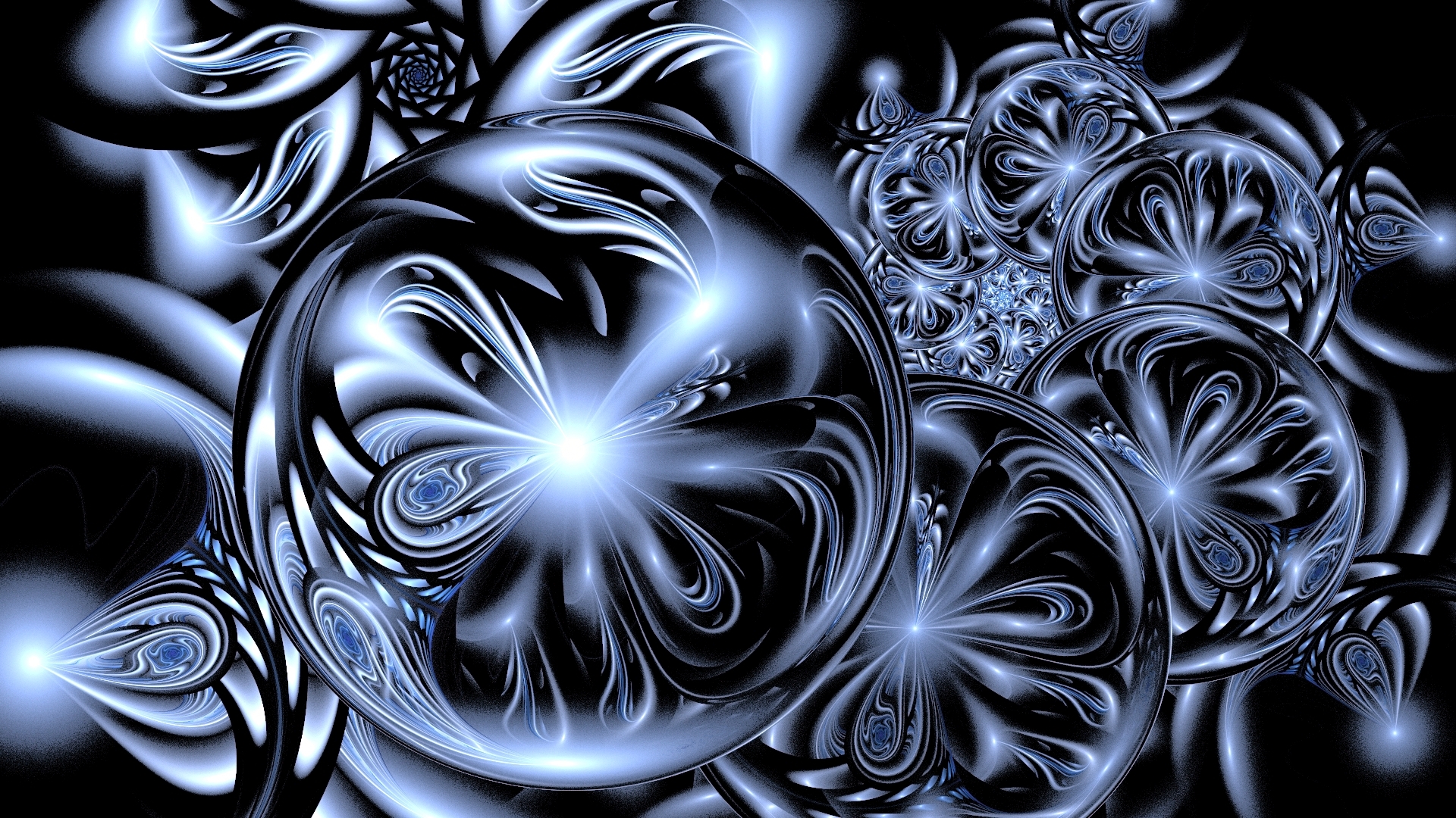abstract, fractal, black, silver Free Background