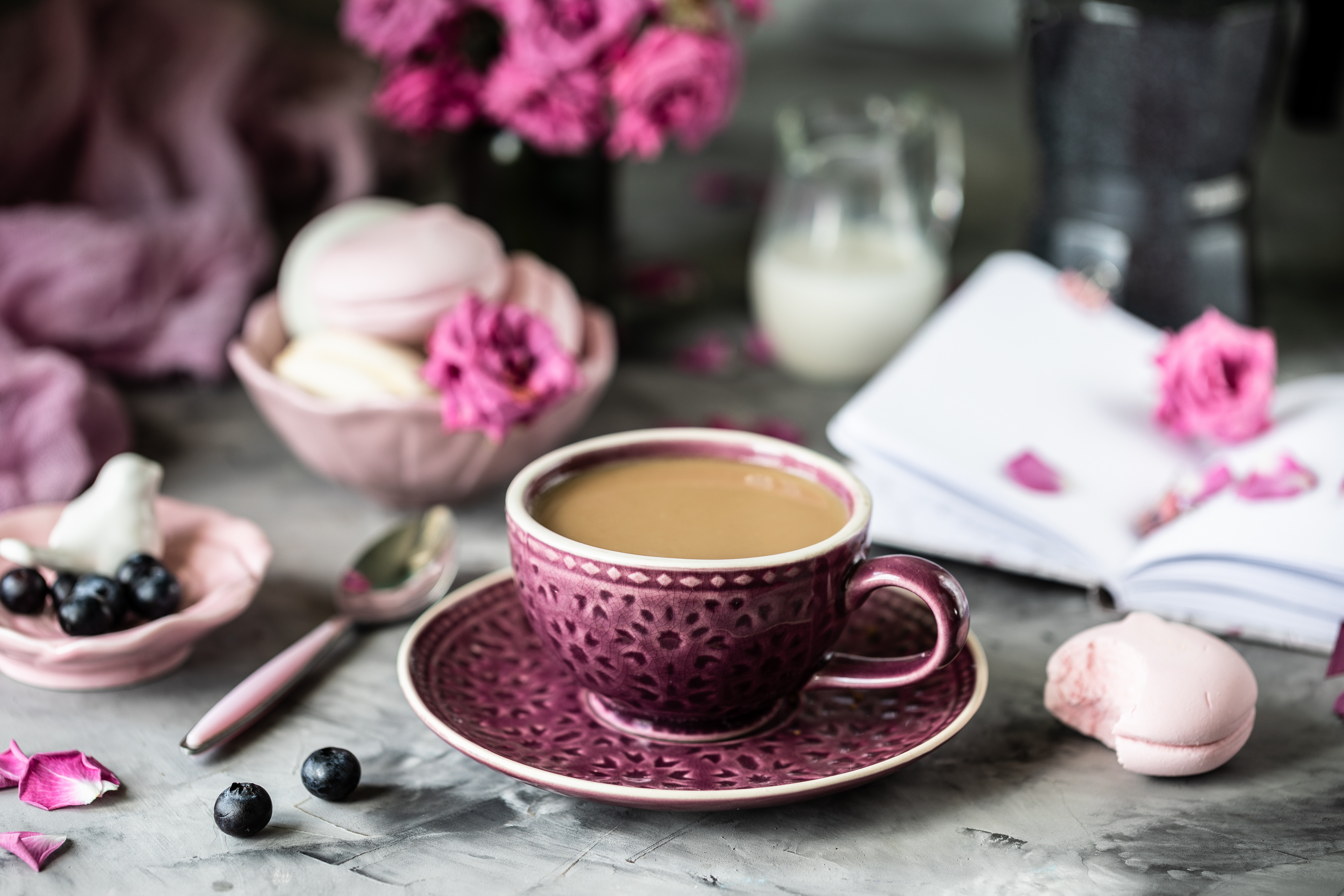 Кофе с цветами зефиром