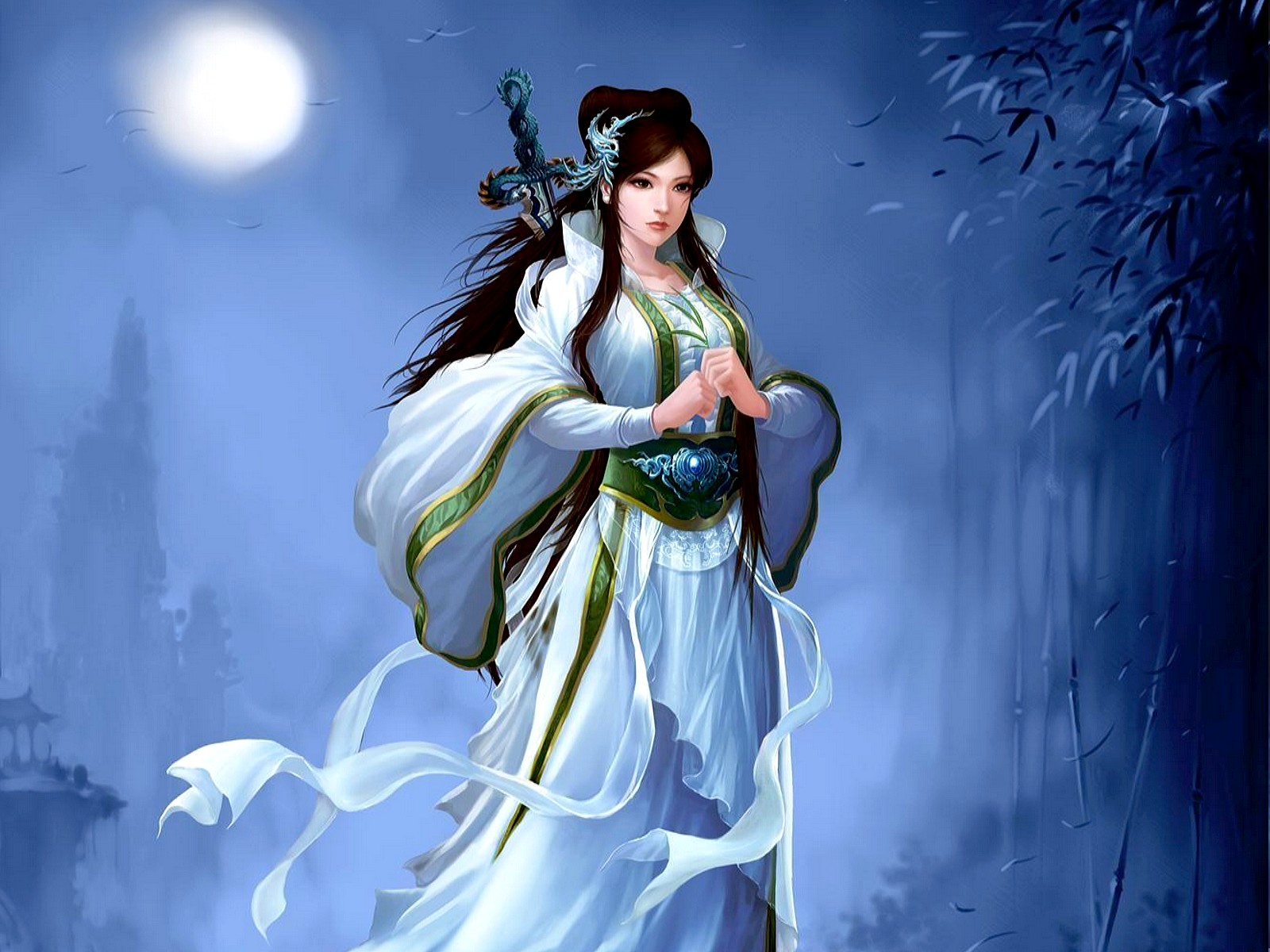 Лун синь. Сяо арт. Принц Сянь ЛЭ. День Богини» (女神节).. Beautiful Goddess of Moon Wallpaper.