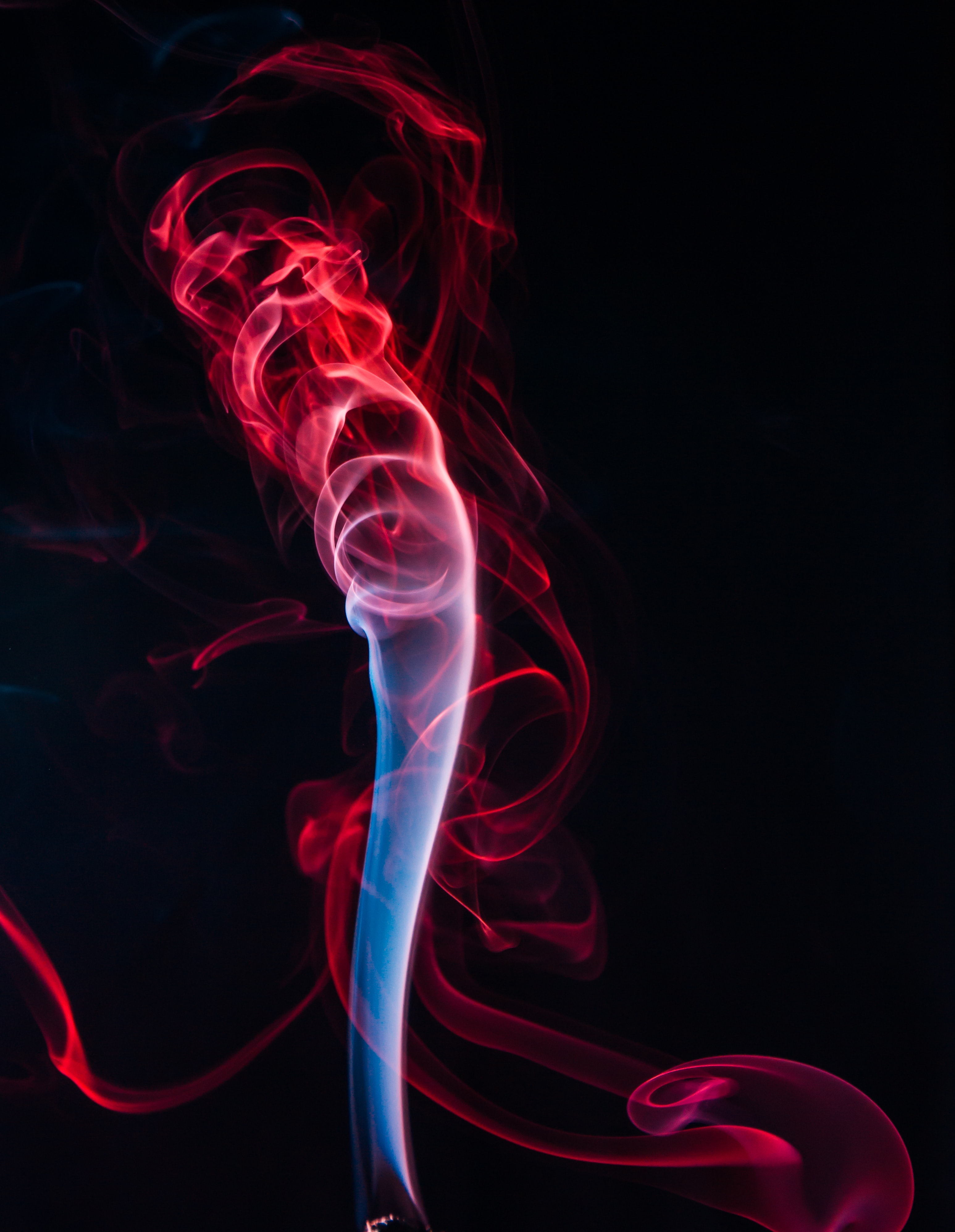 coloured smoke, black, colored smoke, clots, abstract, red, shroud Full HD