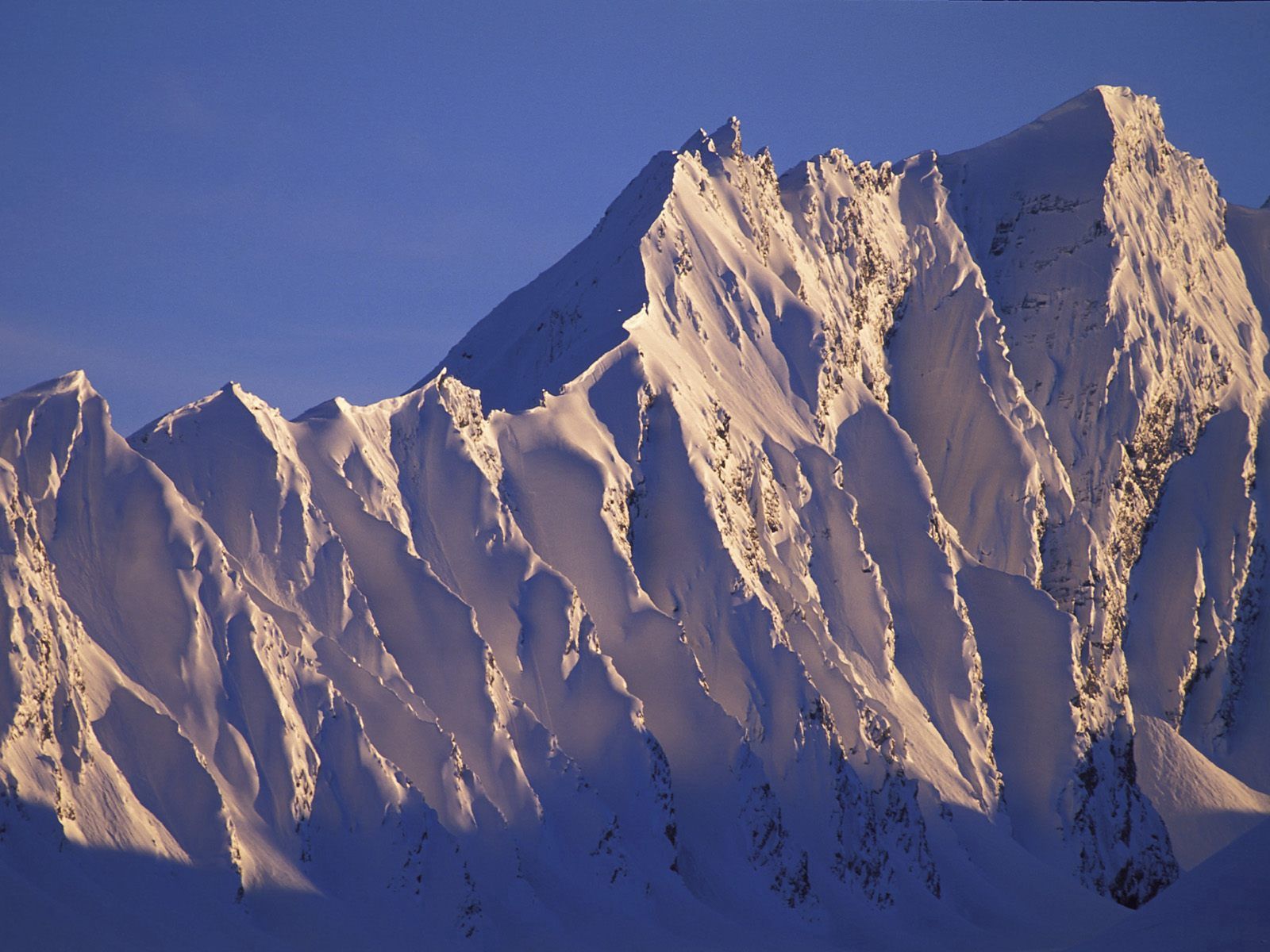 nature, mountains, snow, vertex, top, shadows, alaska
