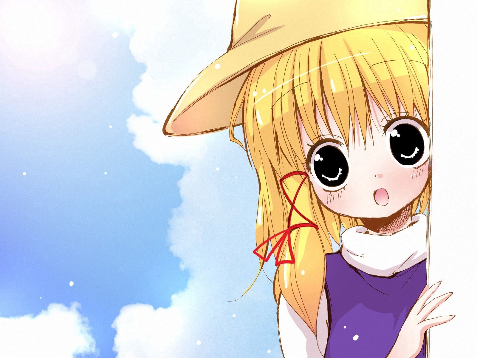 Laden Sie das Hut, Überraschung, Erstaunen, Blond, Mädchen, Anime-Bild kostenlos auf Ihren PC-Desktop herunter
