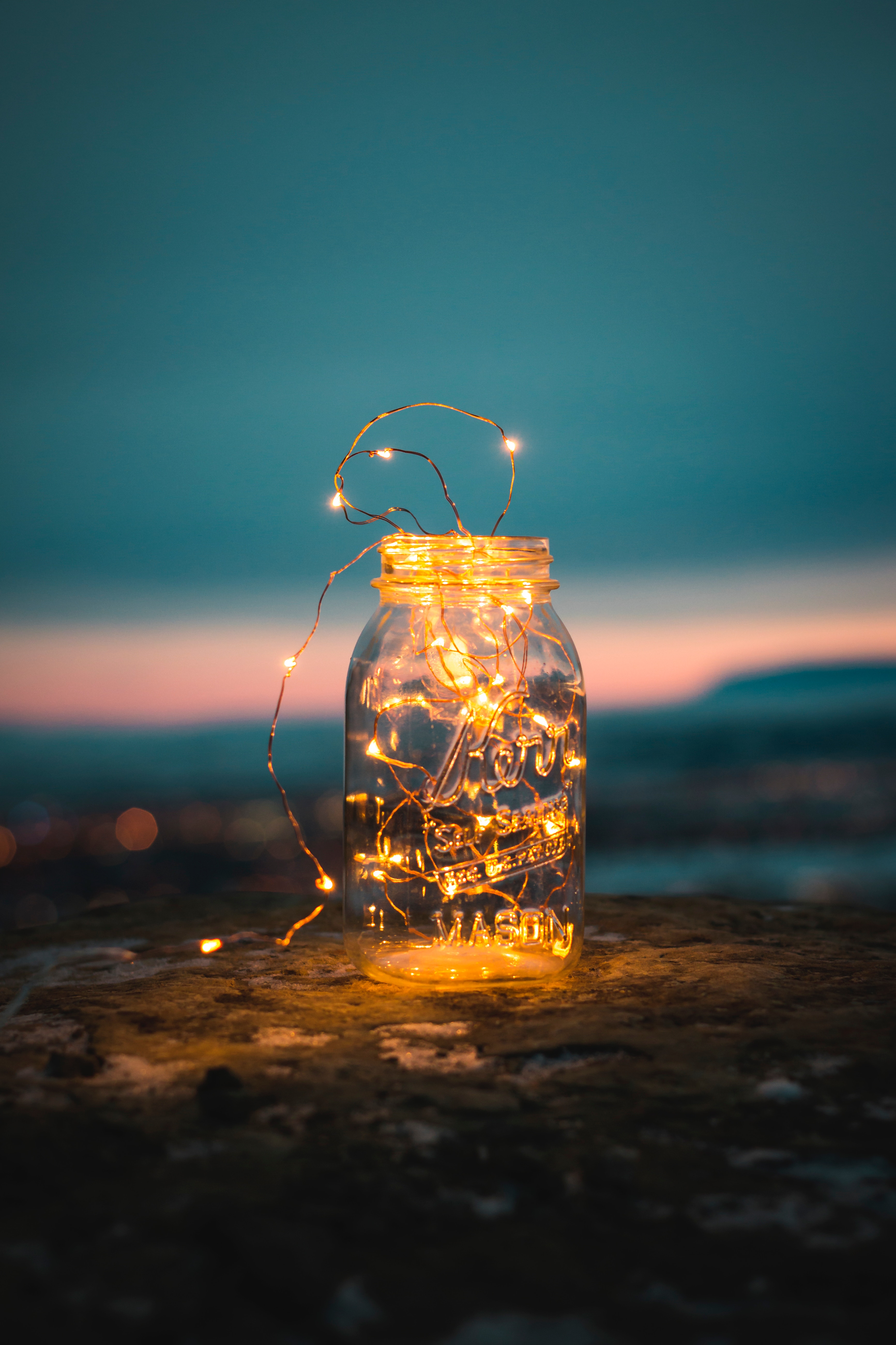 miscellaneous, garland, light, miscellanea, bank, shine, jar wallpapers for tablet