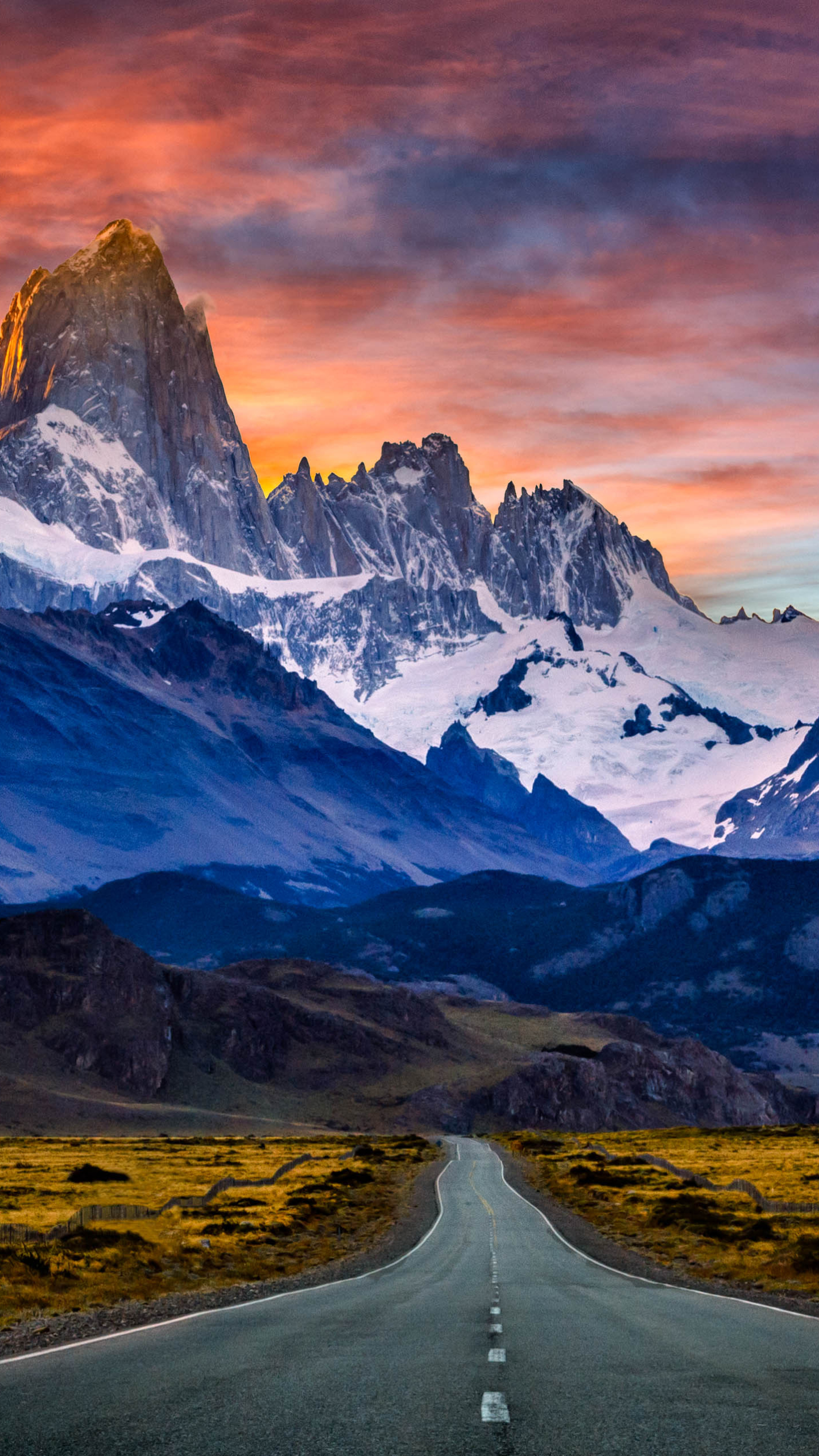 1109186 Hintergrundbild herunterladen erde/natur, berg fitz roy, sonnenuntergang, berg fitzroy, patagonien, argentinien, berg, gebirge, berge - Bildschirmschoner und Bilder kostenlos