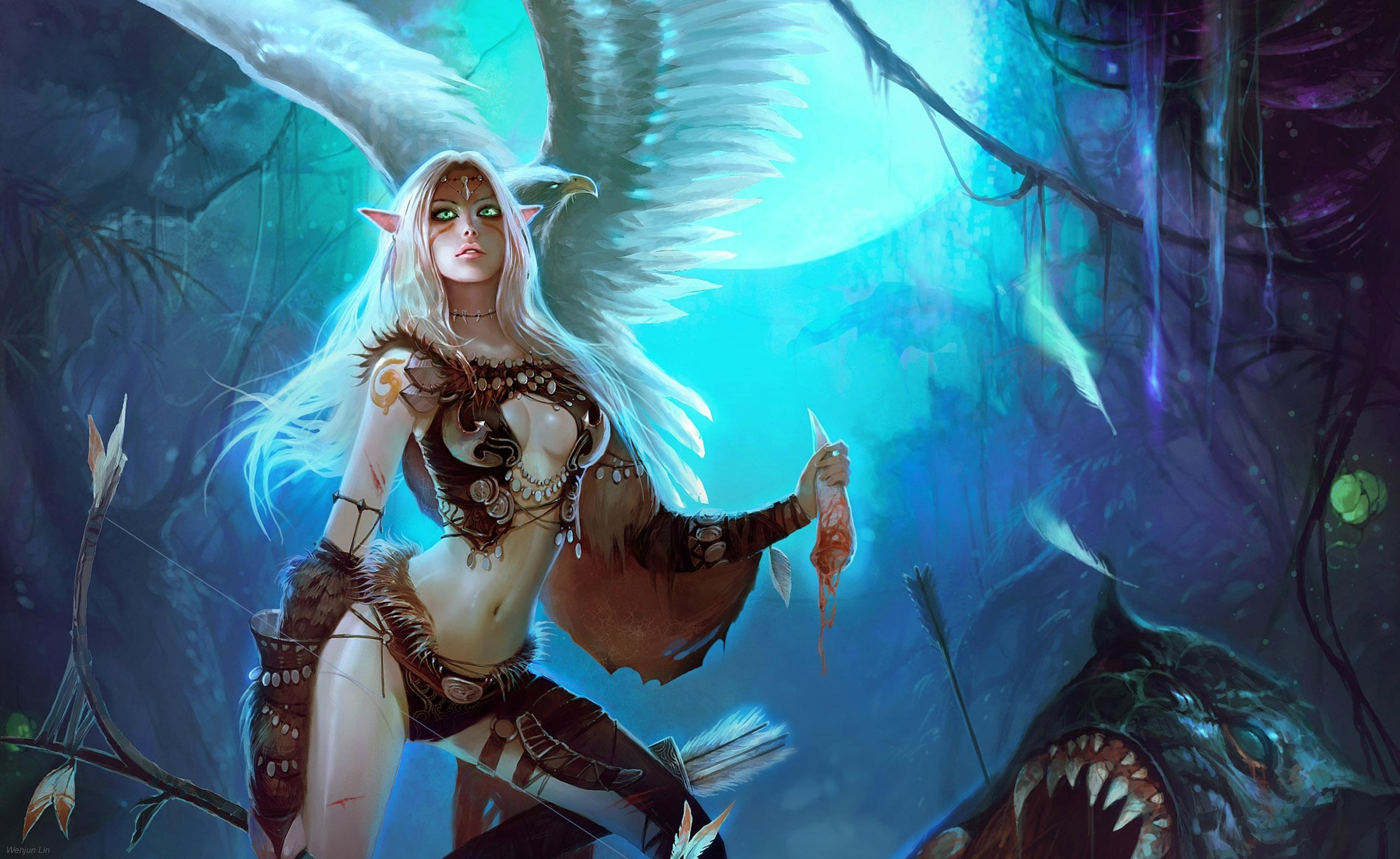 Download mobile wallpaper Elf, Gothic, Fantasy, Angel, Wings for free.