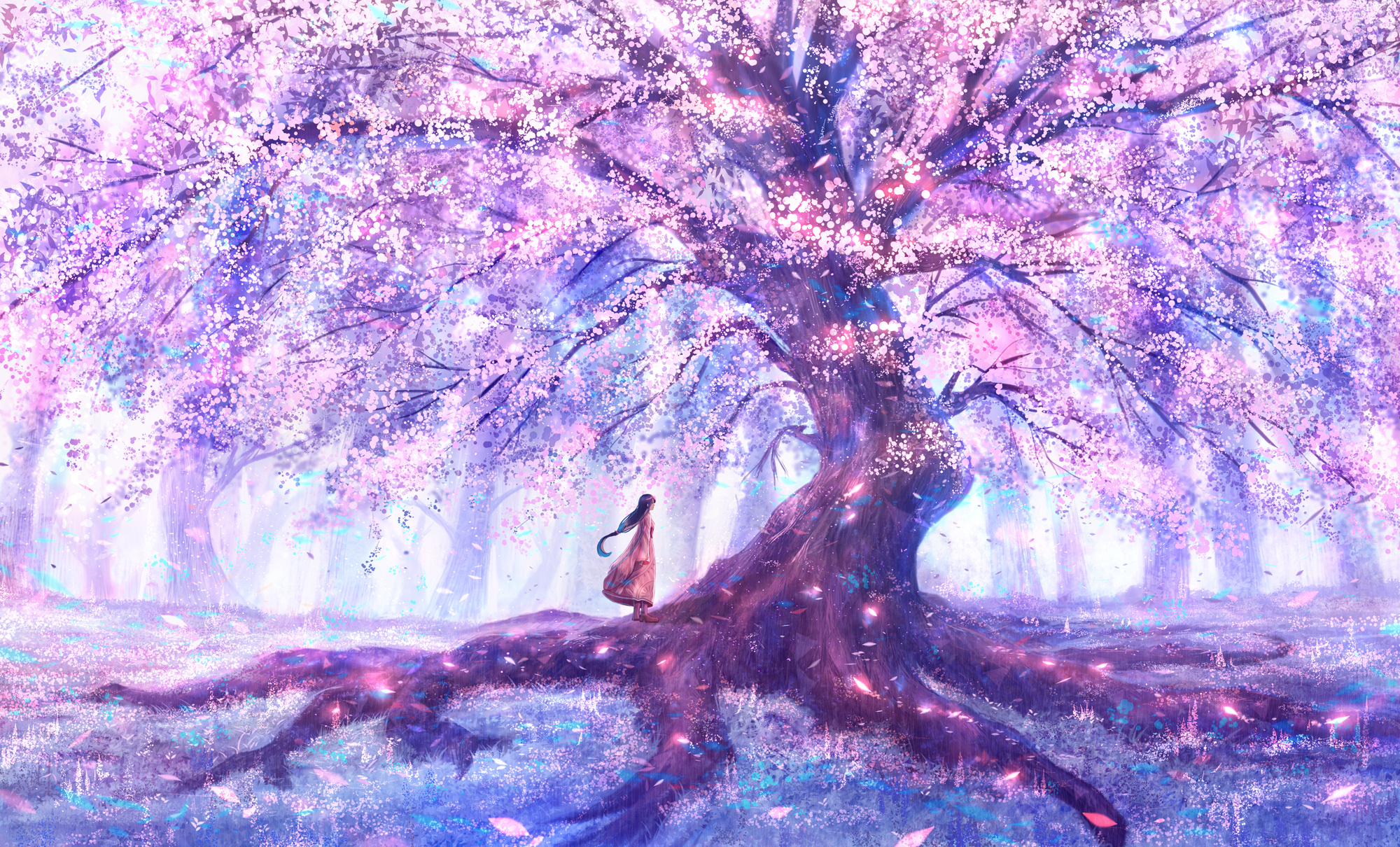 Sakura Wallpaper Flowering Tree Branch With Pink Flowers  Wallpapers13com