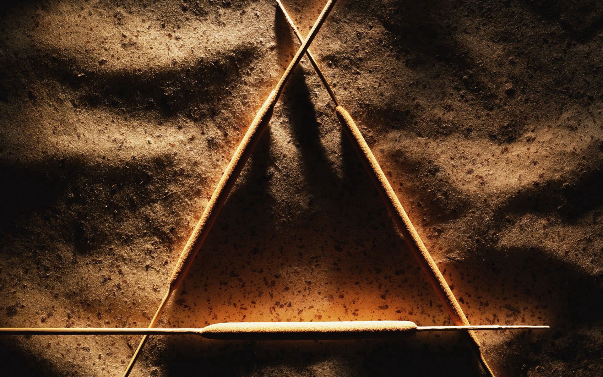 sand, dark, shadow, reeds, triangle cell phone wallpapers