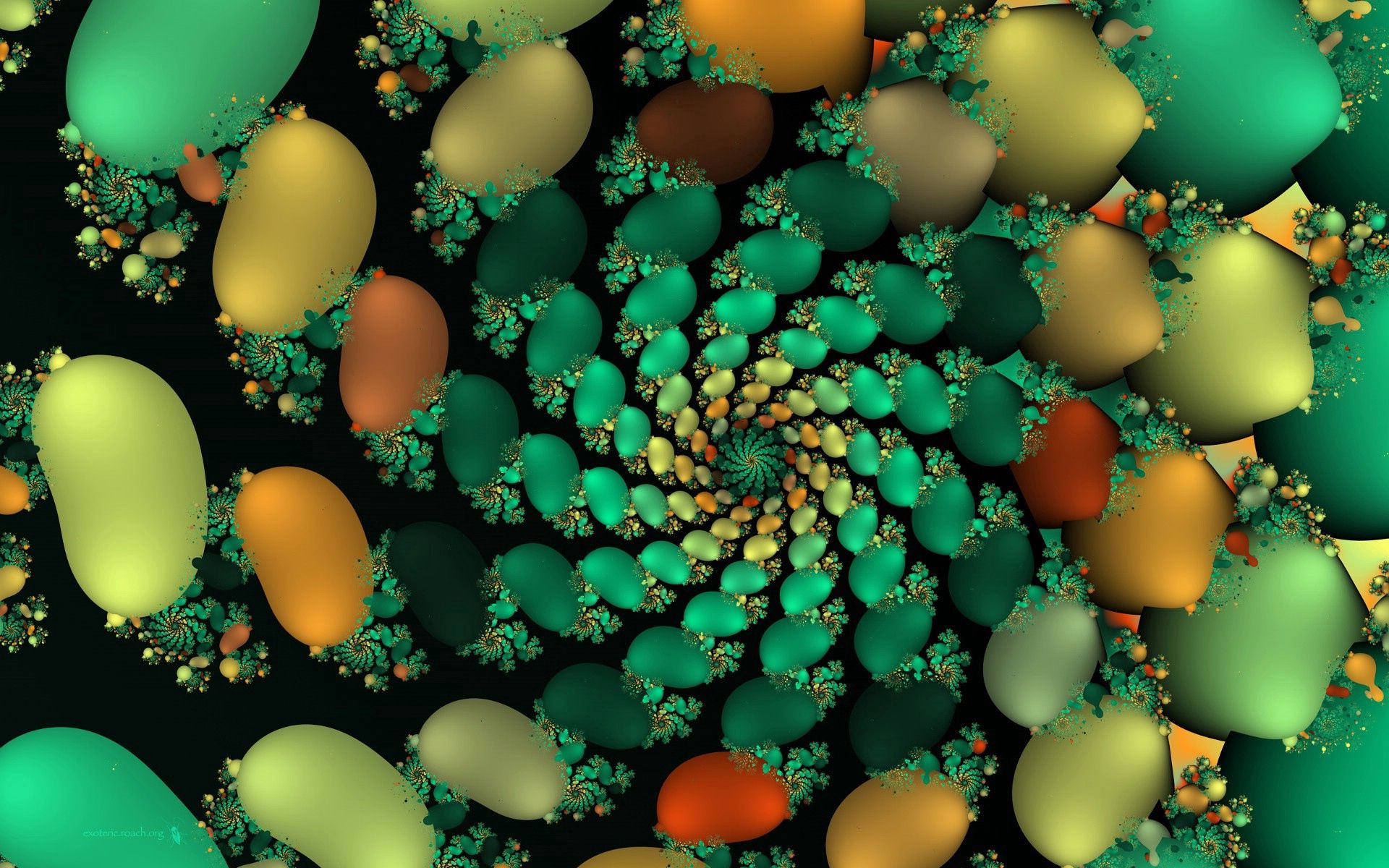 Download mobile wallpaper Fractal, Oval, Rotation, Motley, Abstract, Multicolored, Form for free.