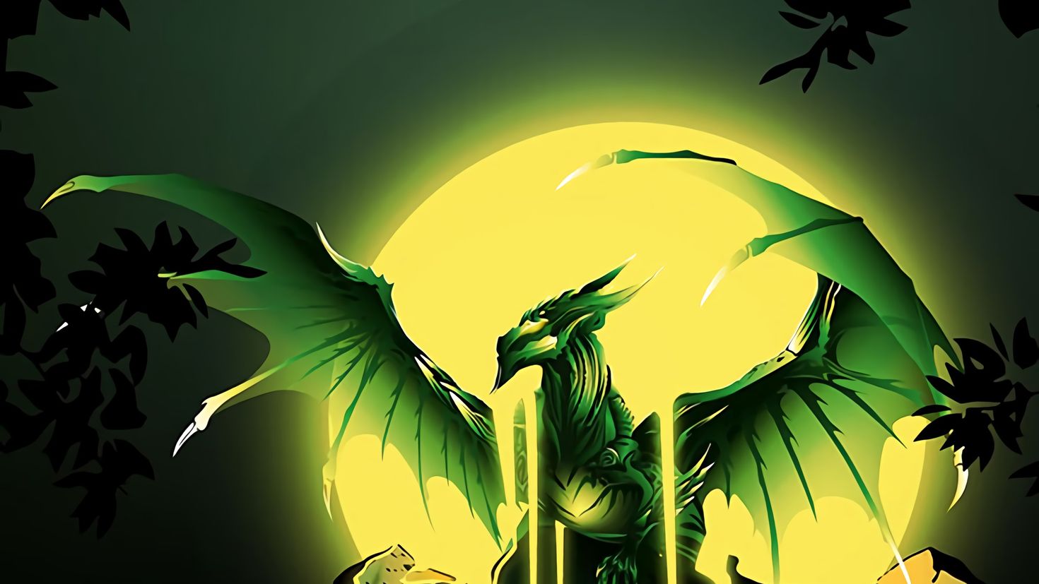 Зеленый дракон обои