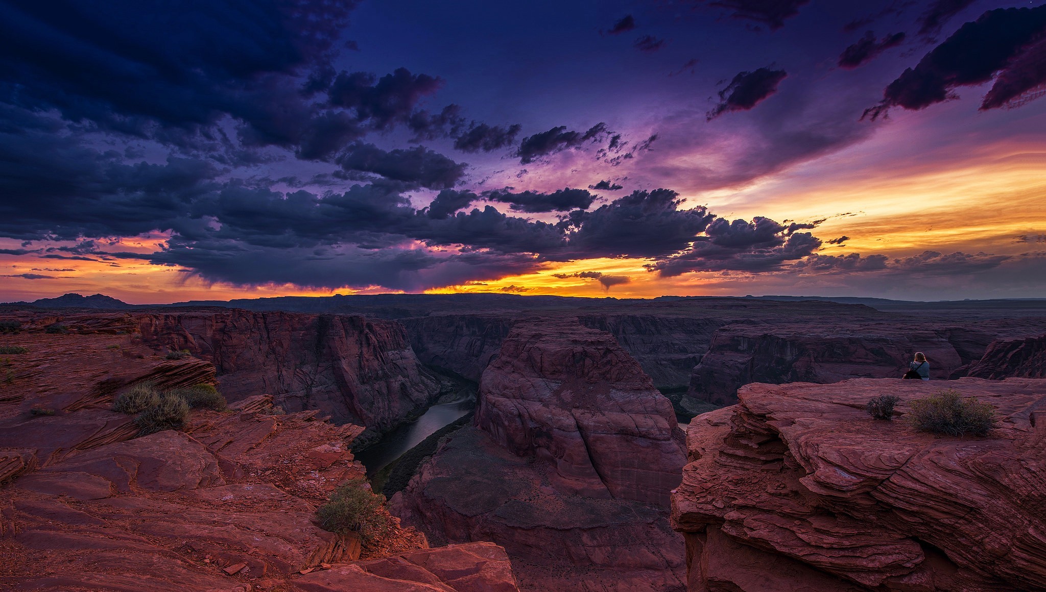 arizona, sunset, grand canyon, earth, canyon, evening, secluded, canyons