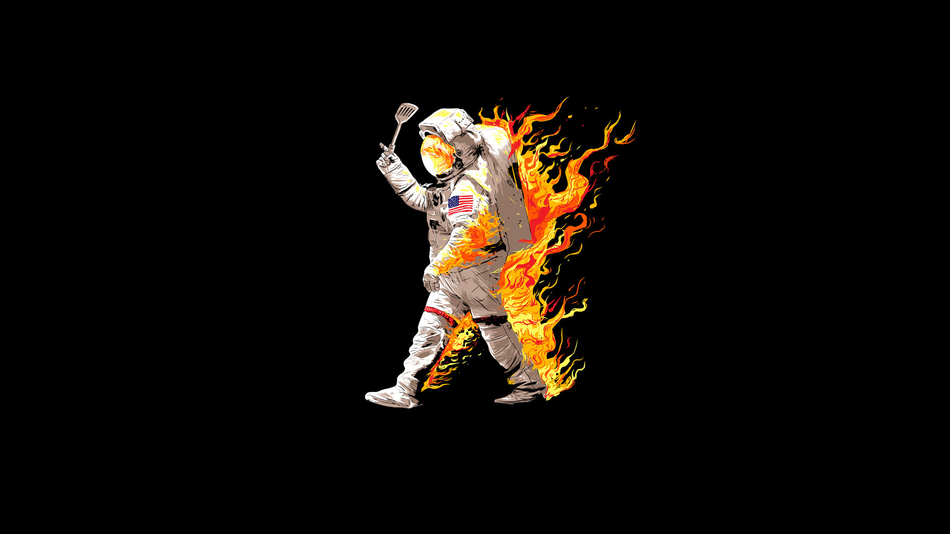 Космонавт на черном фоне