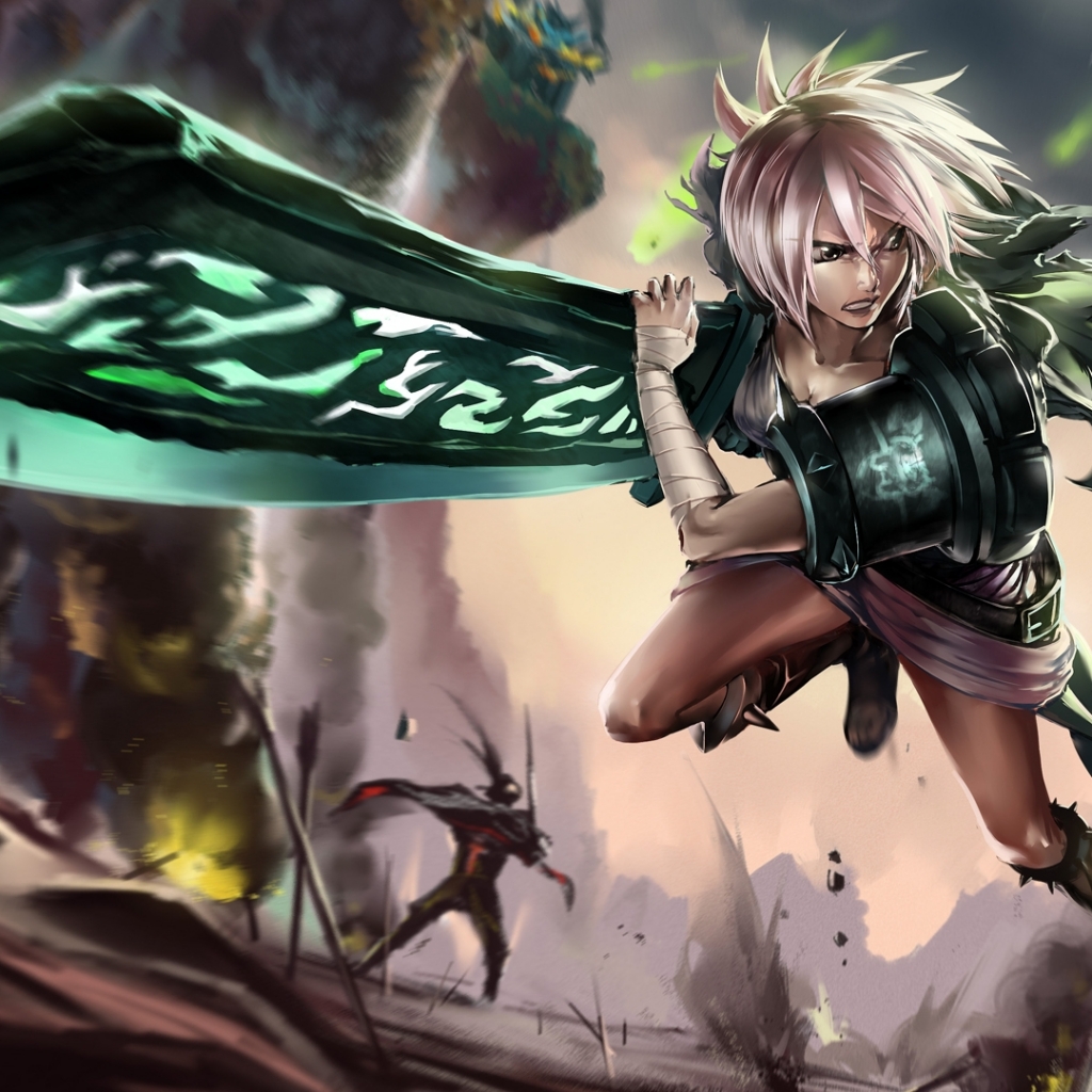 android video game, league of legends, runes, sword, riven (league of legends)