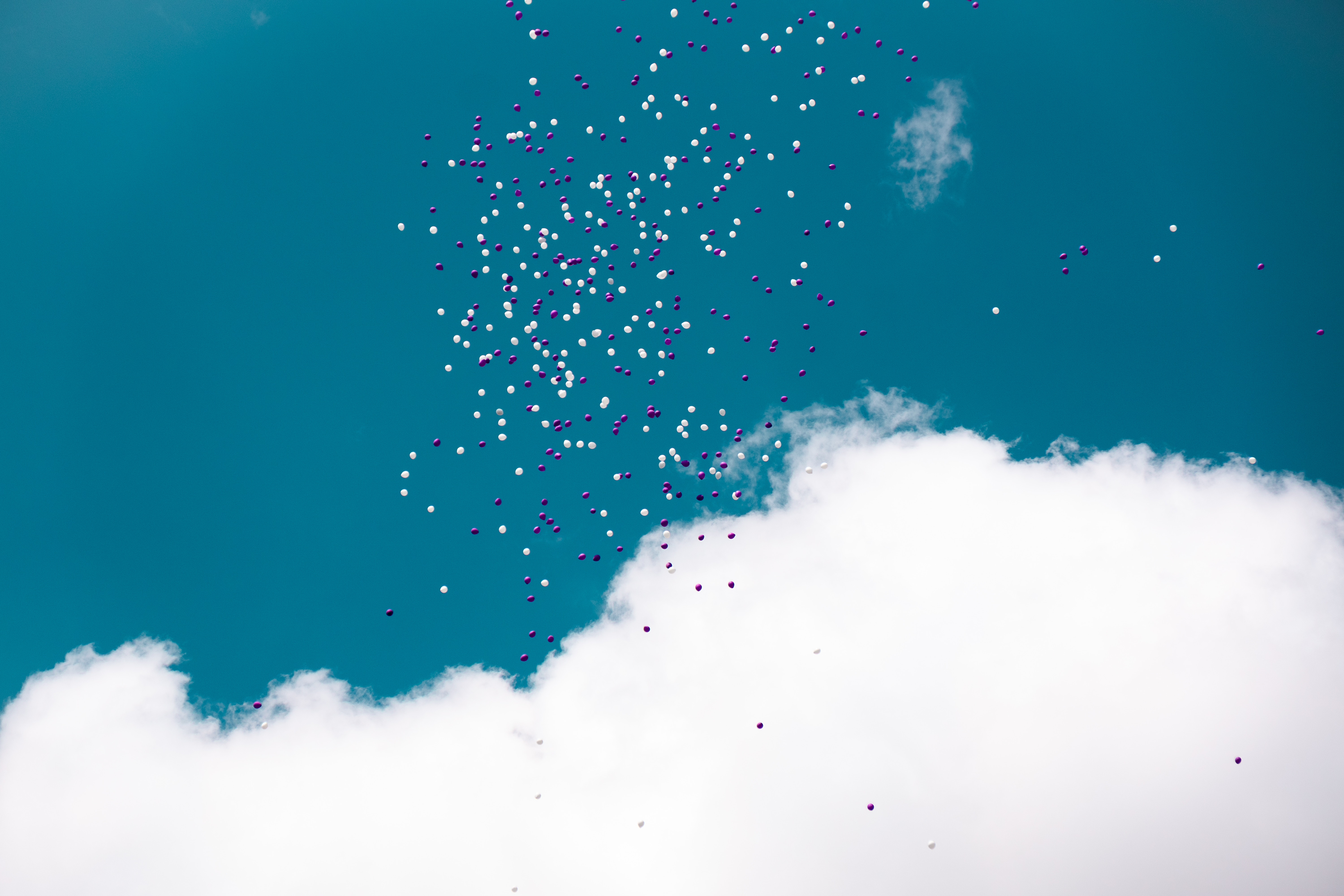 sky, clouds, balloons, miscellanea, miscellaneous, flight, ease 8K