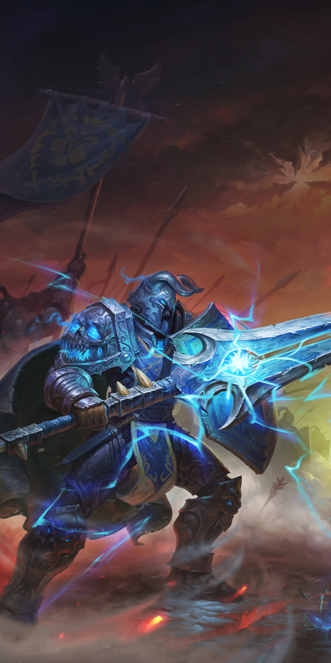 Download mobile wallpaper Warcraft, Helmet, Warrior, Axe, Armor, Sword, Video Game, World Of Warcraft for free.