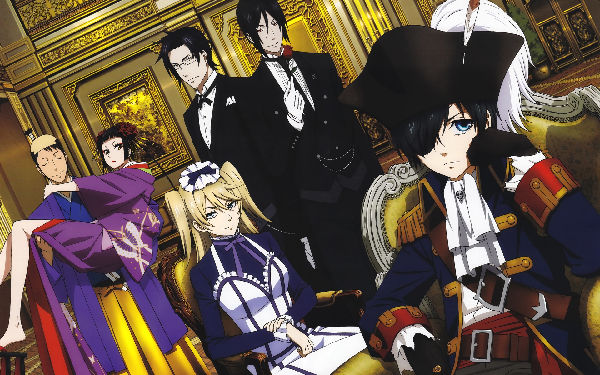 Mobile wallpaper anime, black butler, kuroshitsuji