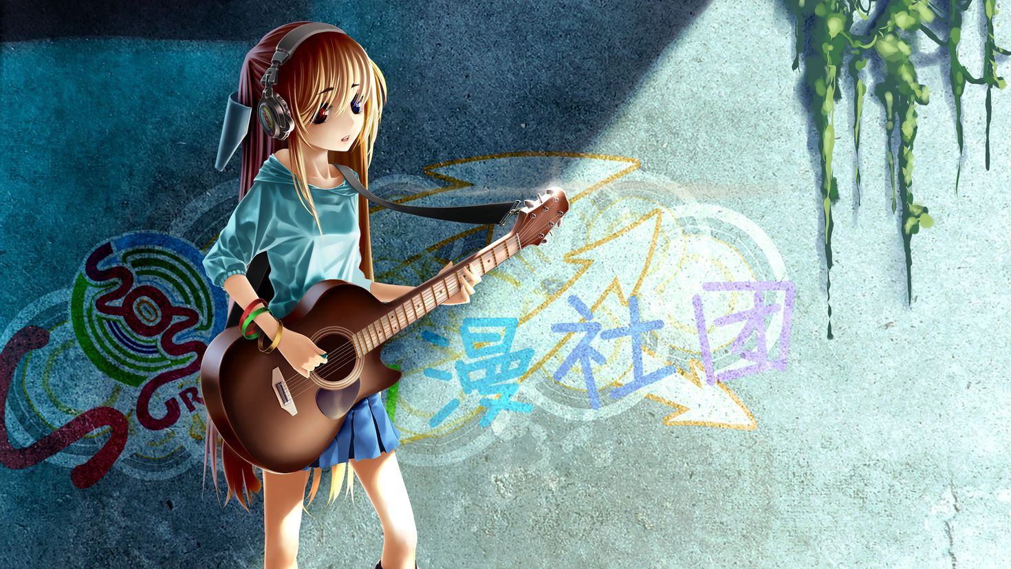Девушка с гитарой мультяшные