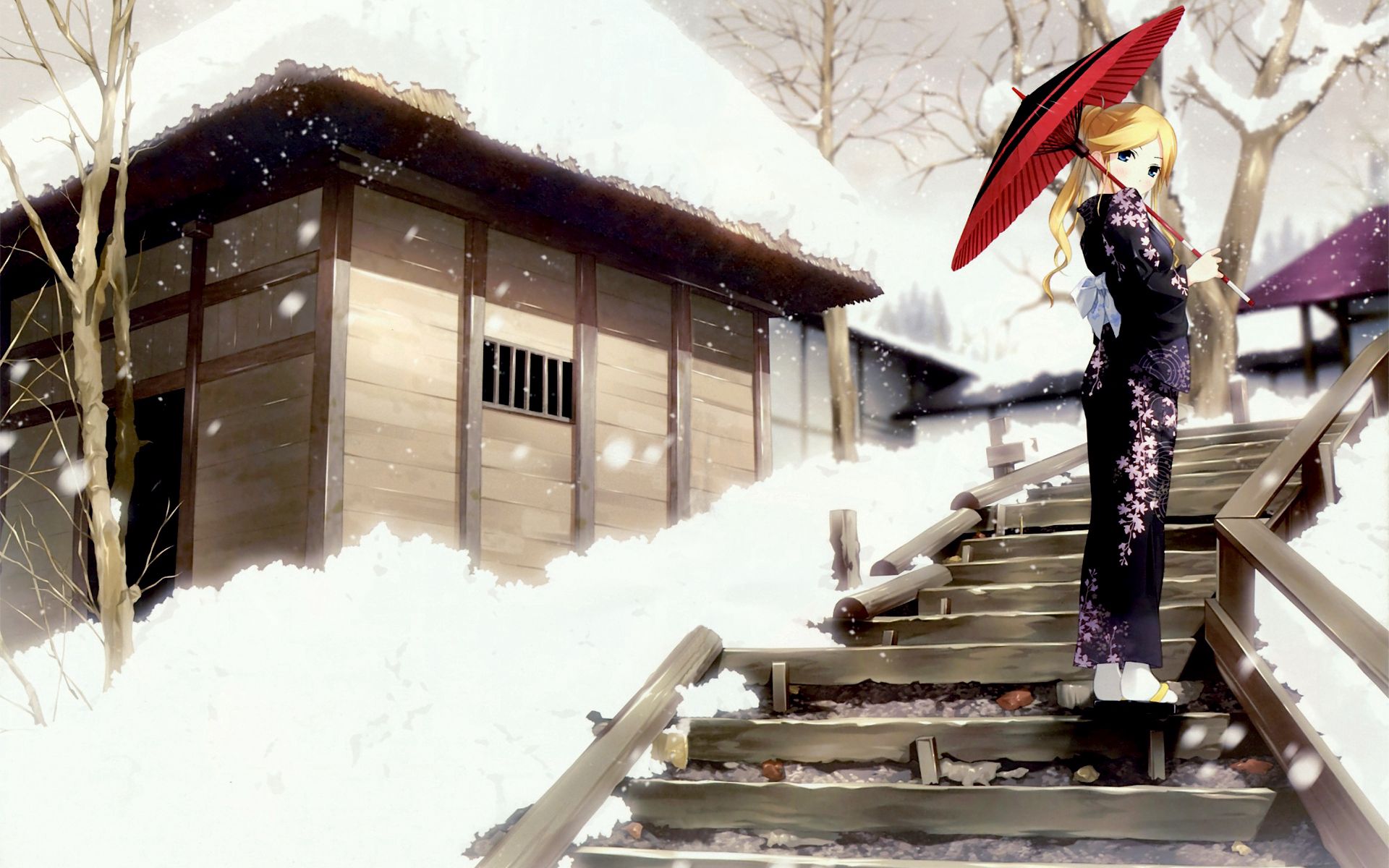 Зима в Японии аниме