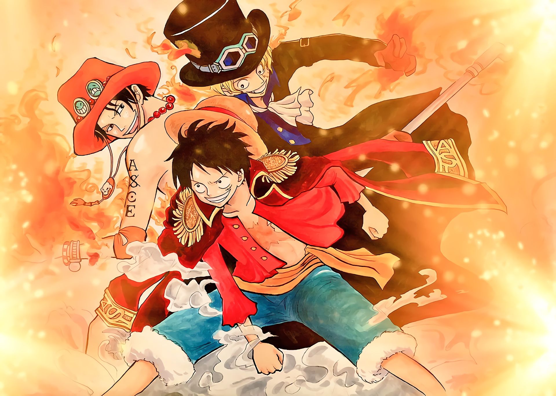 Download mobile wallpaper Anime, Portgas D Ace, One Piece, Monkey D Luffy, Sanji (One Piece) for free.