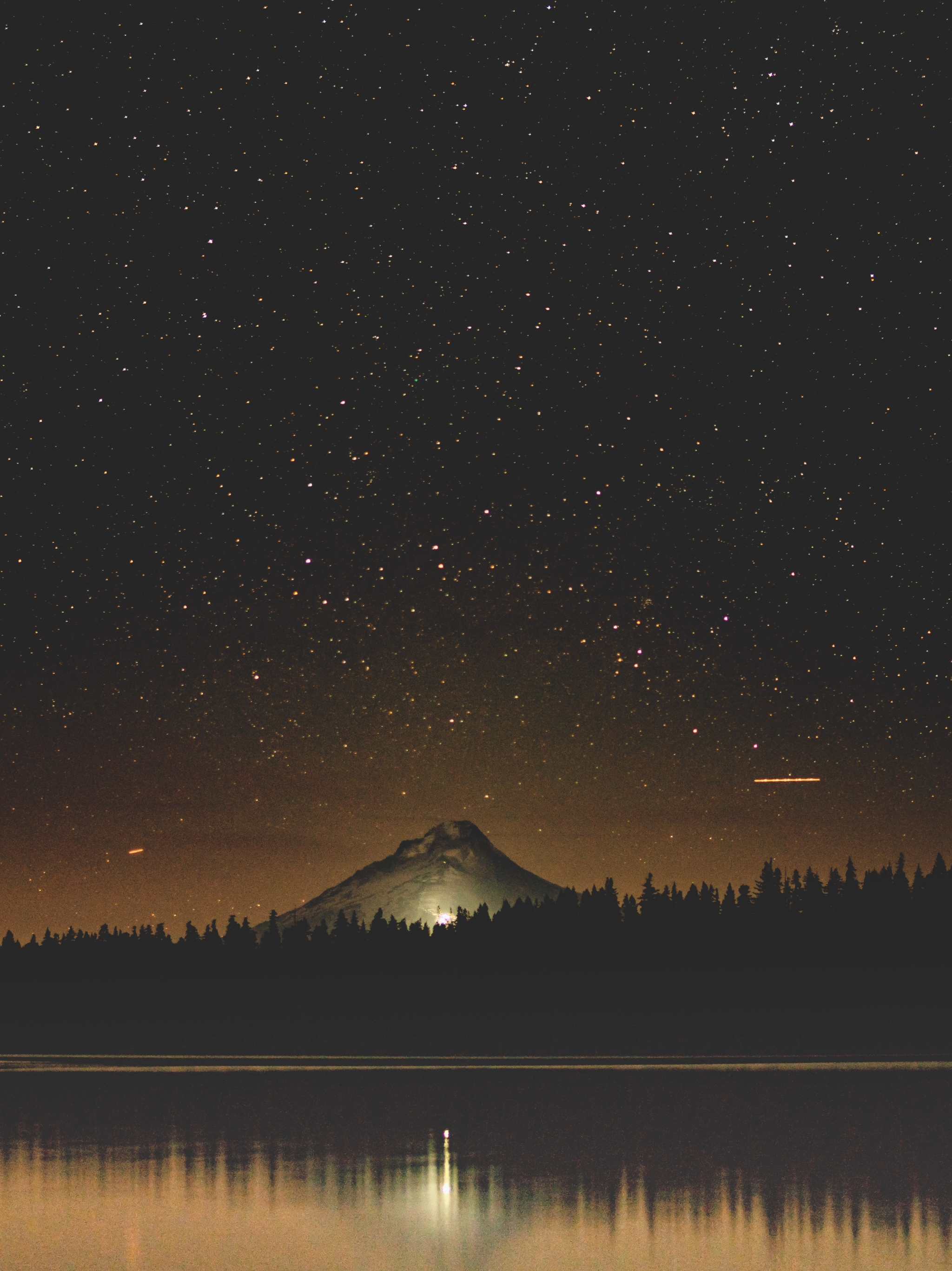 Download mobile wallpaper Nature, Stars, Night, Lake, Starry Sky, Earth for free.