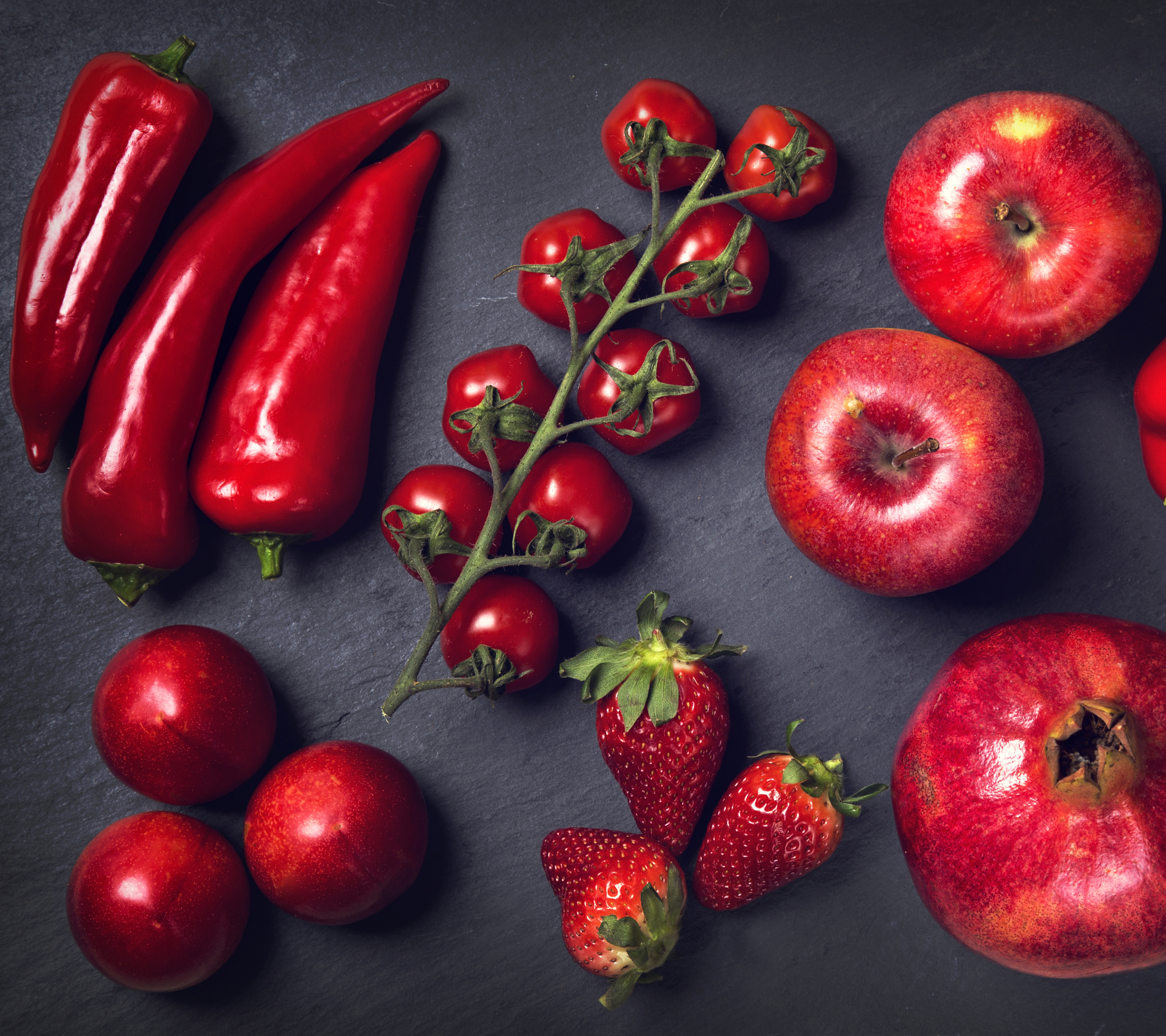 1118326 免費下載壁紙 食物, 水果, 石榴, 胡椒, 辣椒, 番茄, 桃, 草莓, 红色, 红色的, 苹果 屏保和圖片