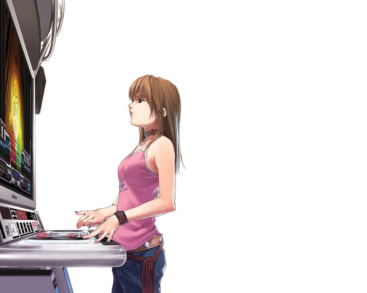 Девушка с компьютером рисунок
