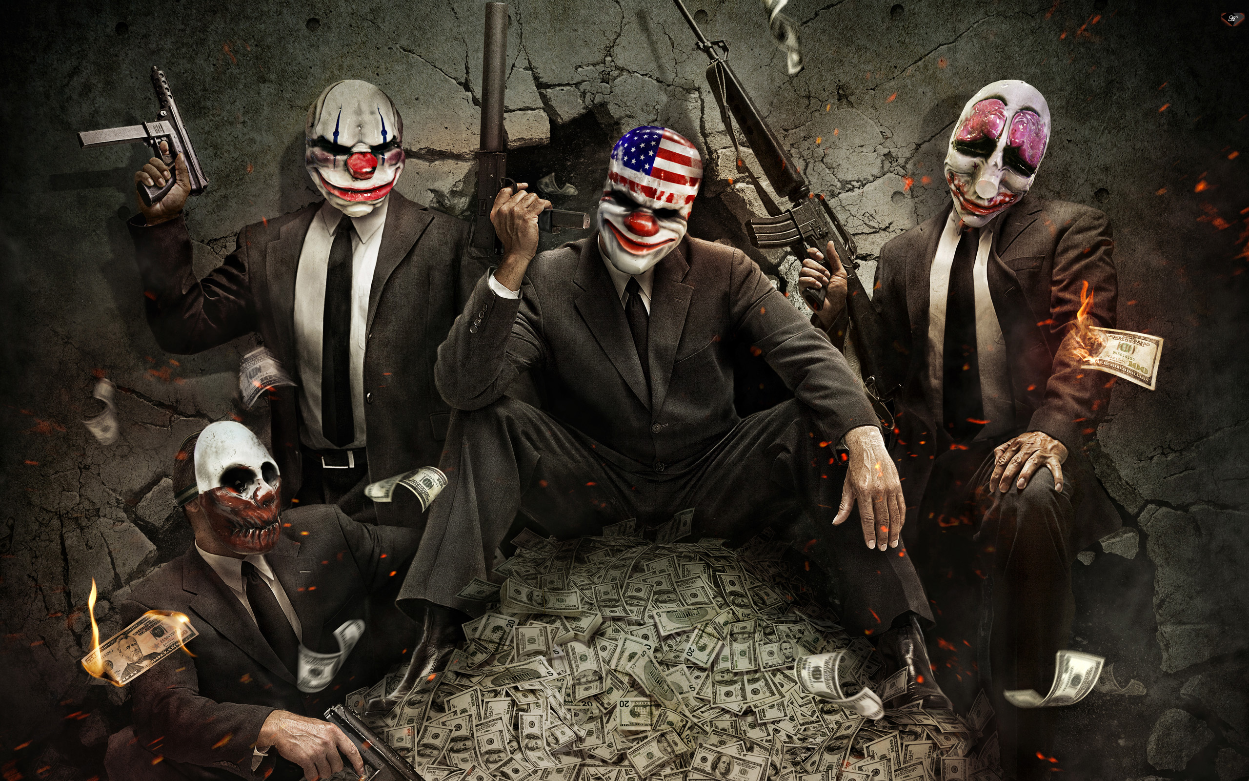 video game, payday: the heist, clown, payday