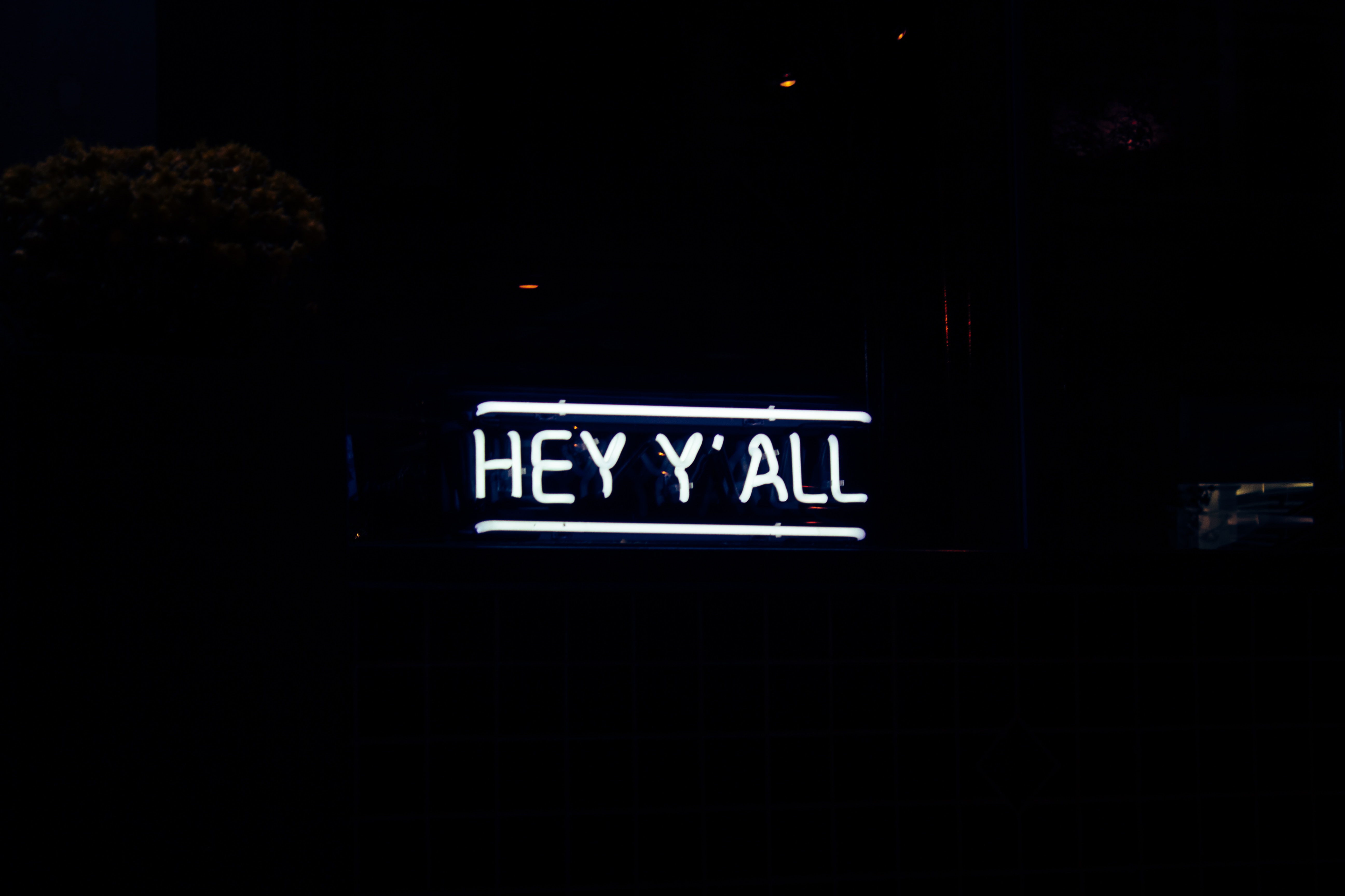 neon, darkness, inscription, words, sign, signboard, greeting Phone Background