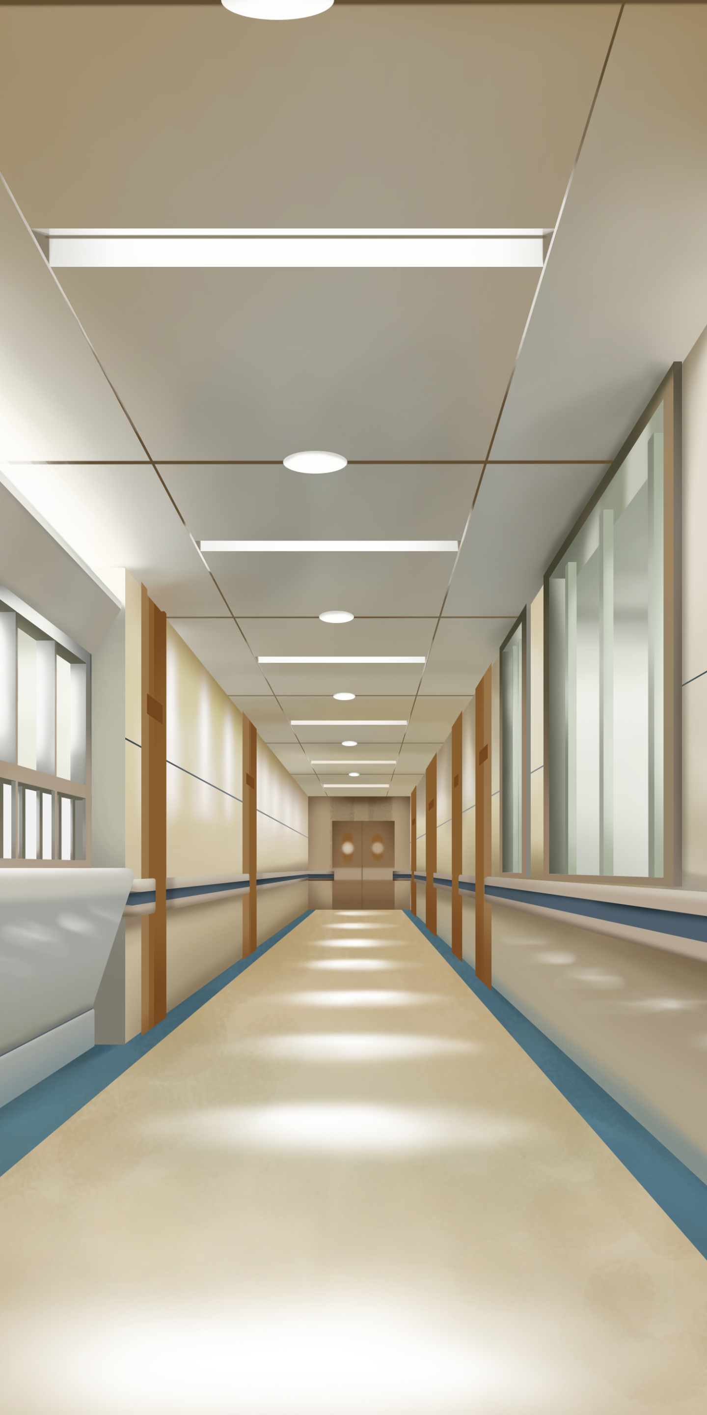 anime, original, hospital, hallway High Definition image
