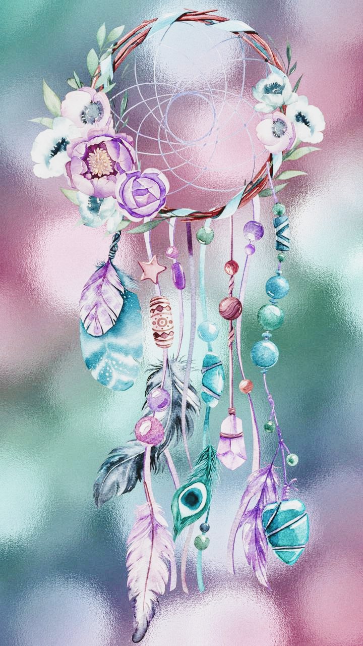 pink, blue, artistic, dreamcatcher, feather, flower, colorful, beads