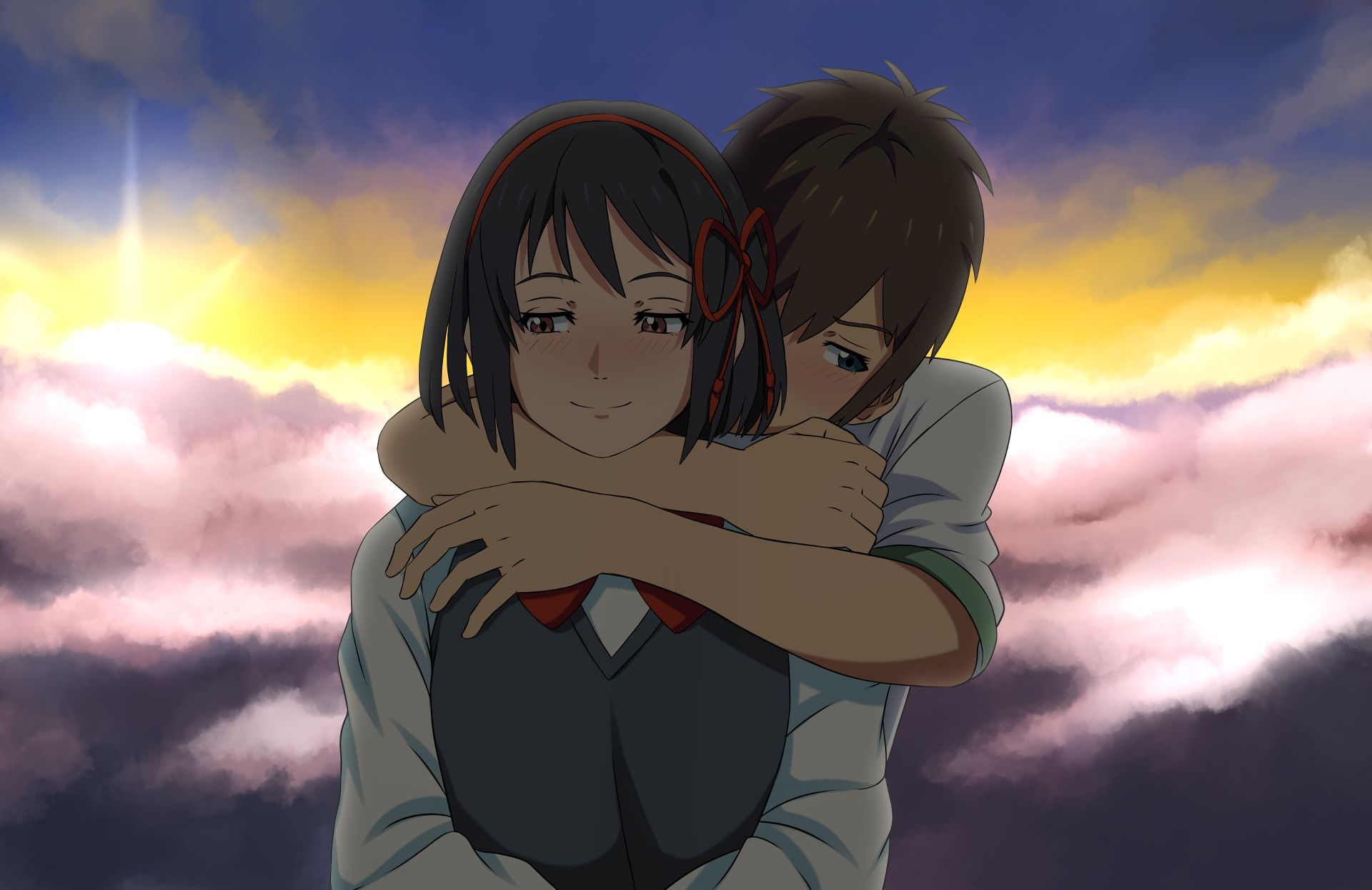 Lovely animation. Mitsuha Miyamizu.