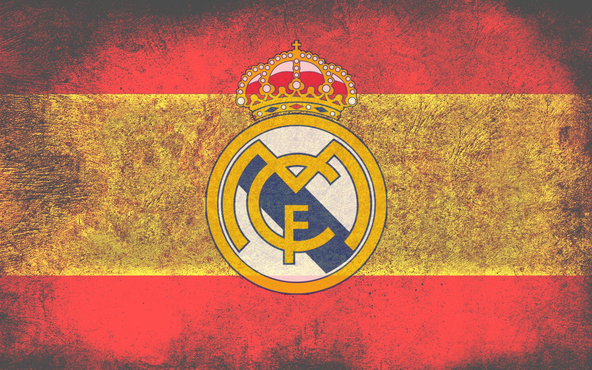 Реал Мадрид логотип на фоне испанского флага