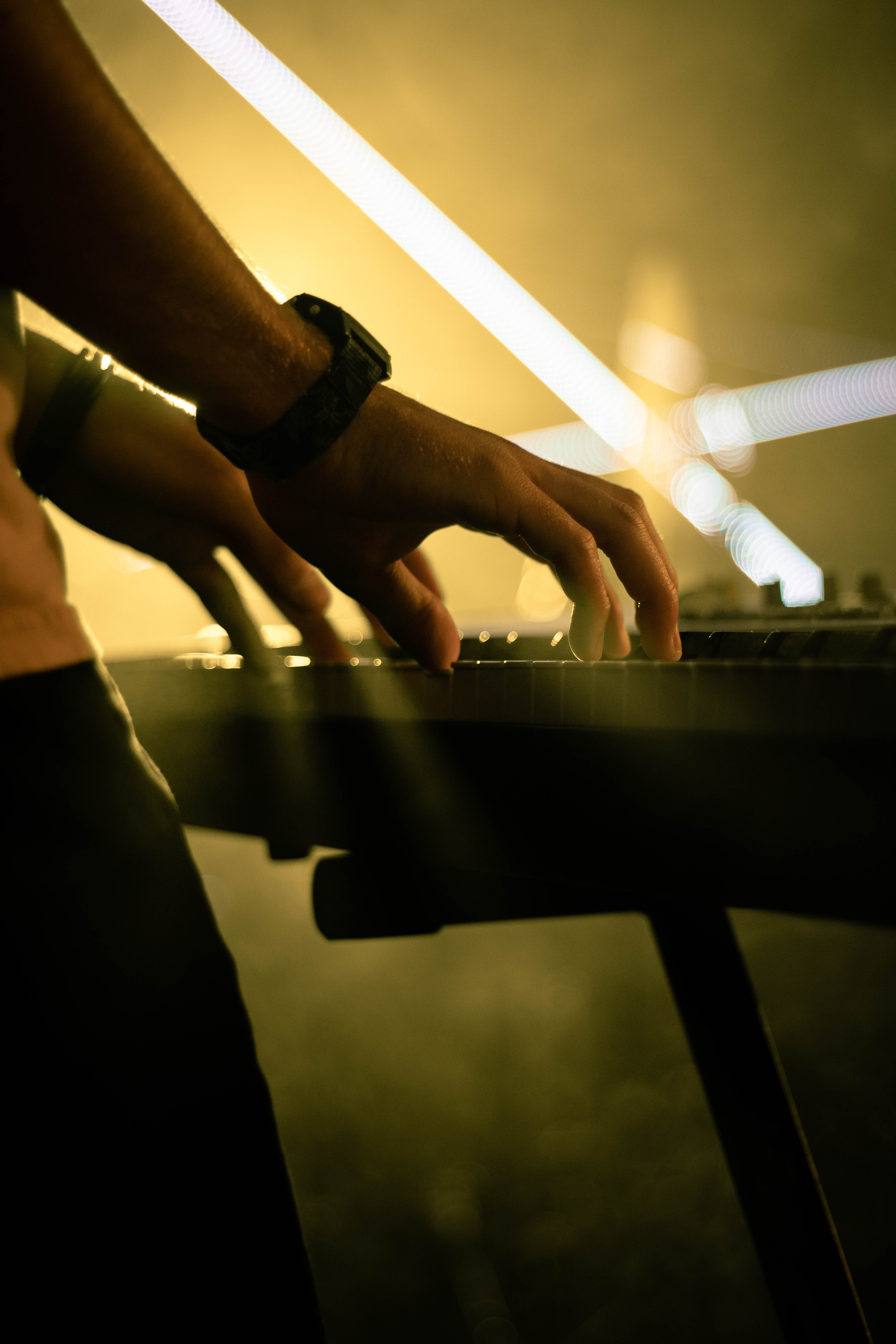 HD wallpaper piano, synthesizer, hands, music