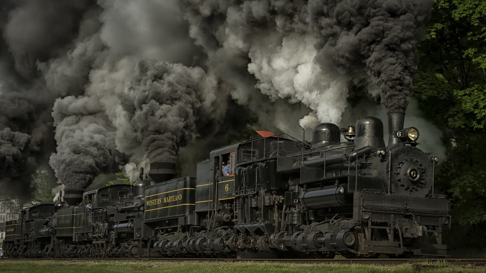 686960 скачать обои поезд, транспортные средства, паровоз, дым - заставки и картинки бесплатно