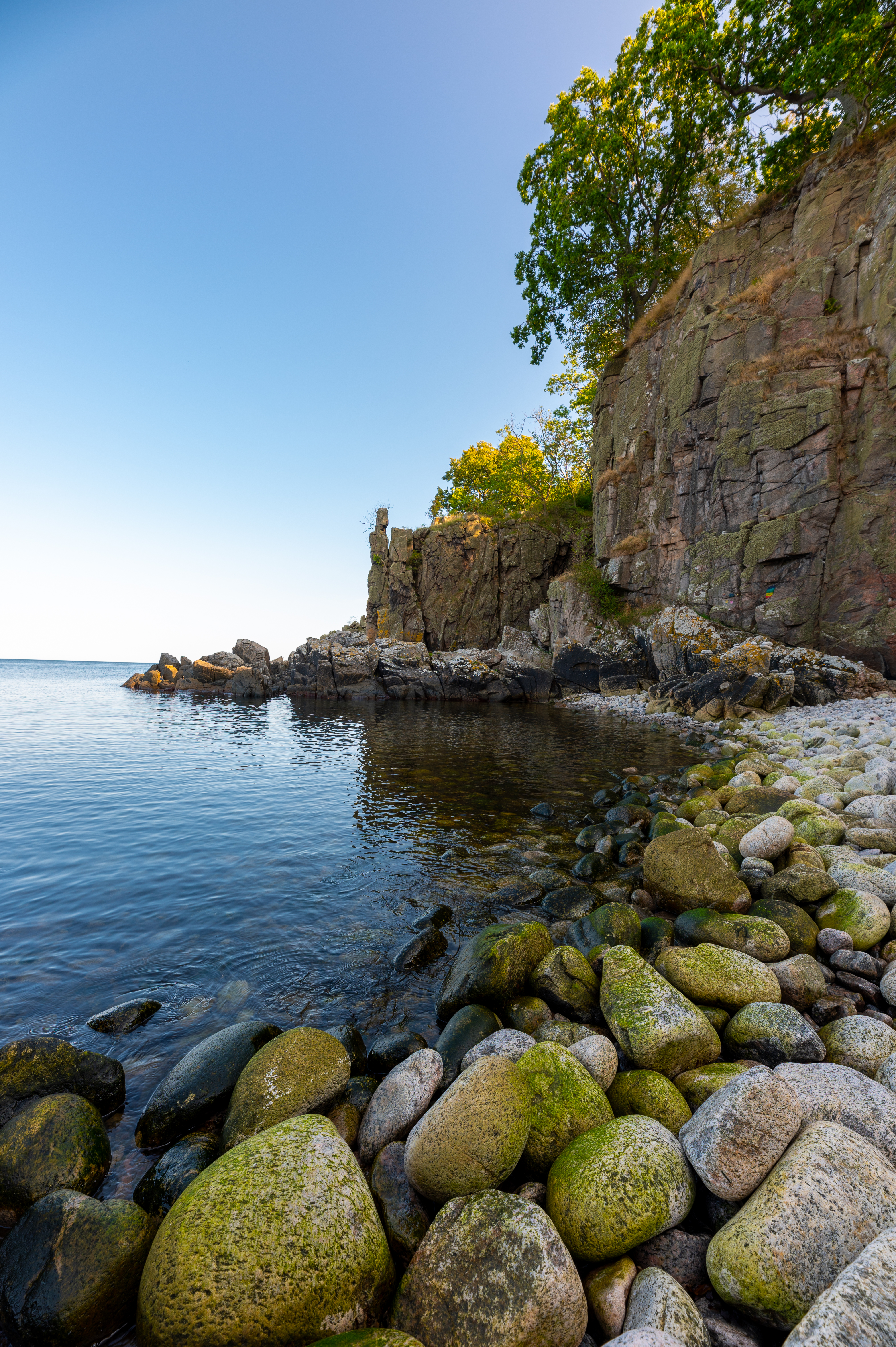 nature, sea, stones, pebble, rock, coast QHD