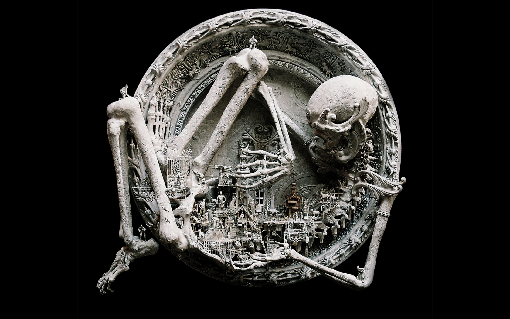 skull, dark, skeleton Full HD