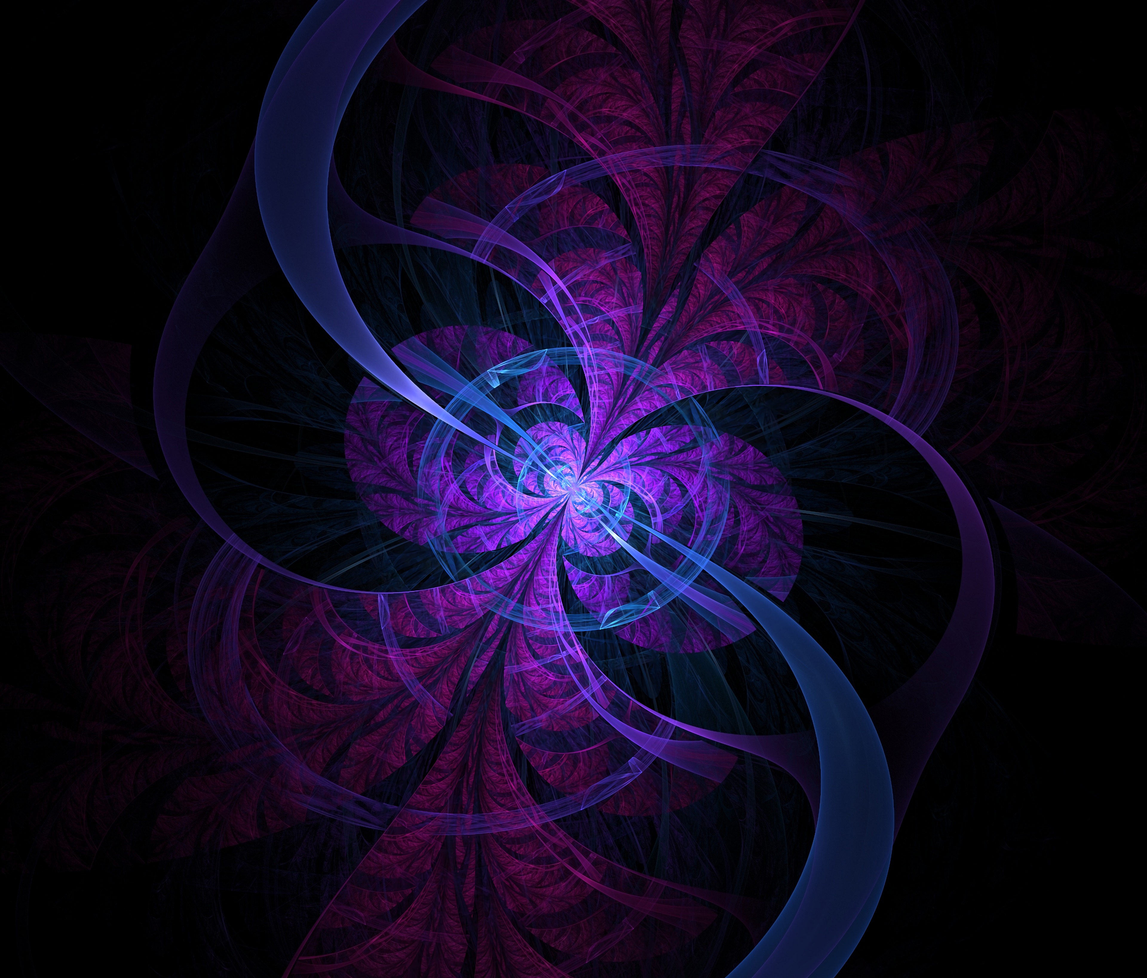 Download mobile wallpaper Purple, Diffusion, Dispersion, Violet, Circles, Dark, Abstract, Fractal, Lines for free.