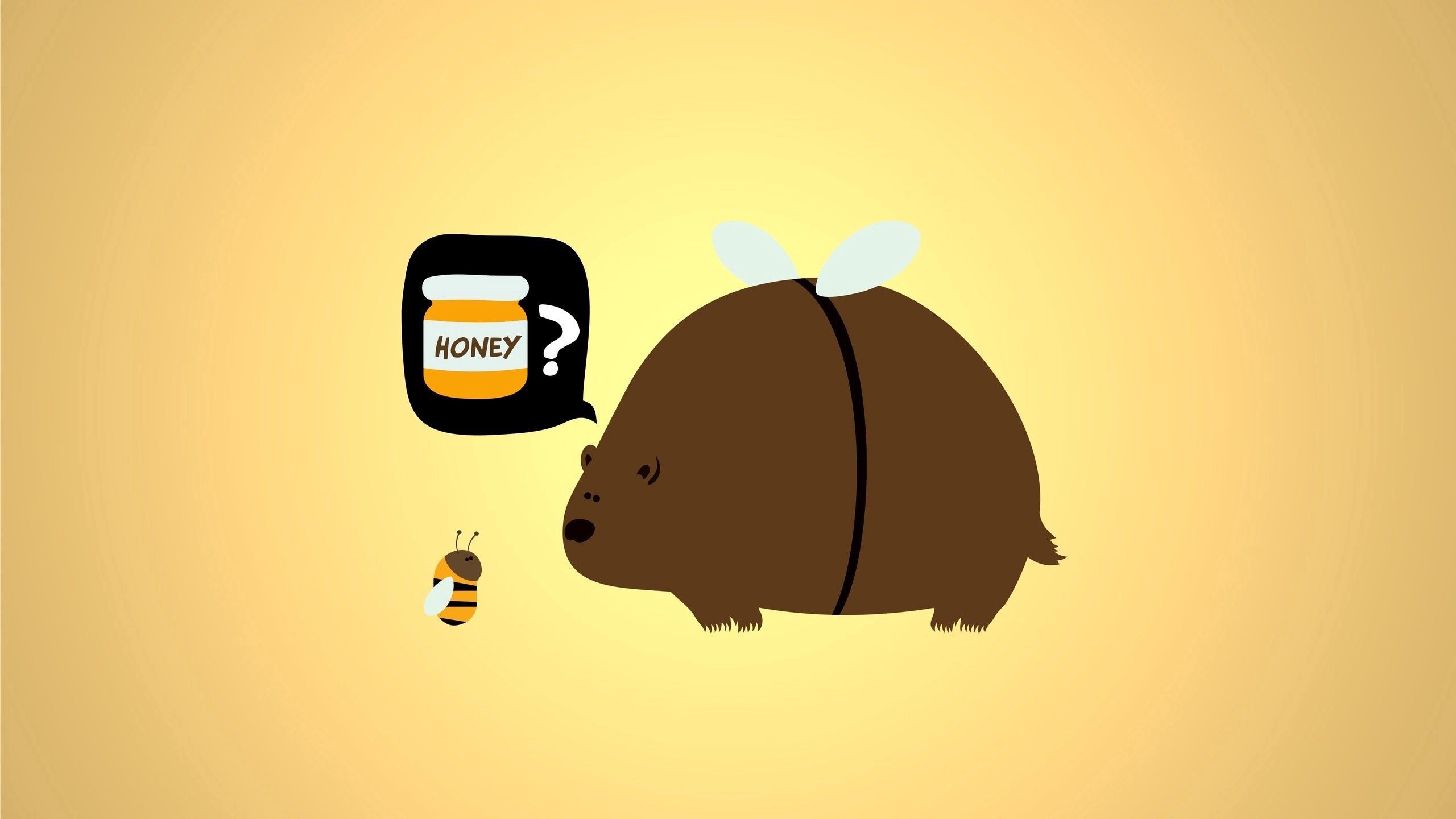61851 скачать картинку вектор, медведь, пчела, мед, ситуация, нелепость - обои и заставки бесплатно