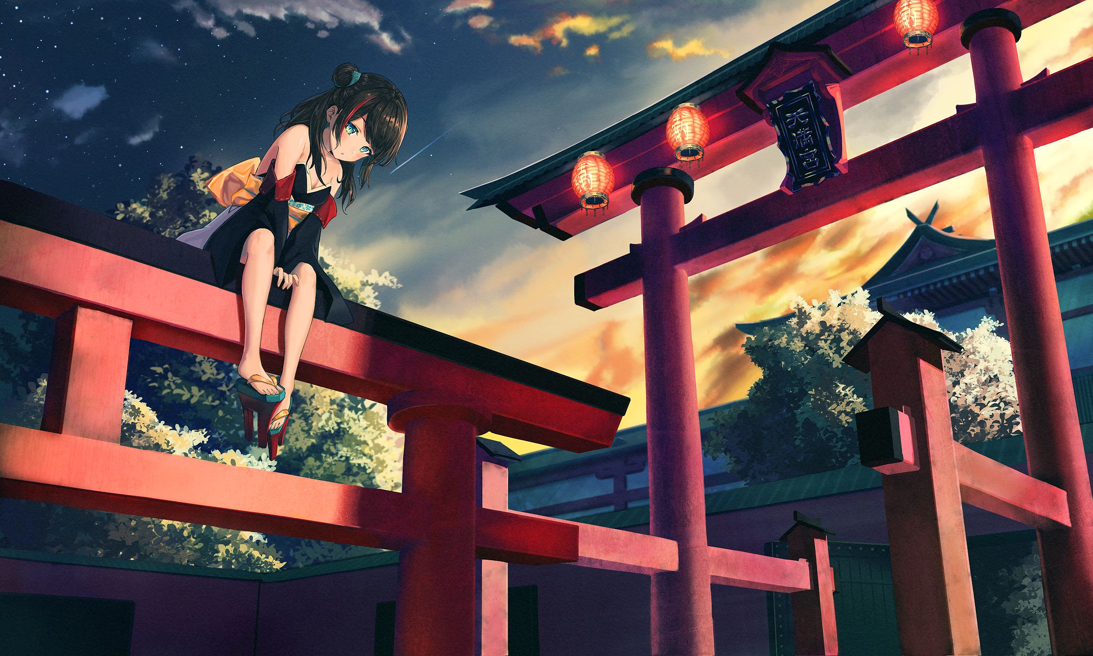 Download Torii Gate Anime Girl Wallpaper