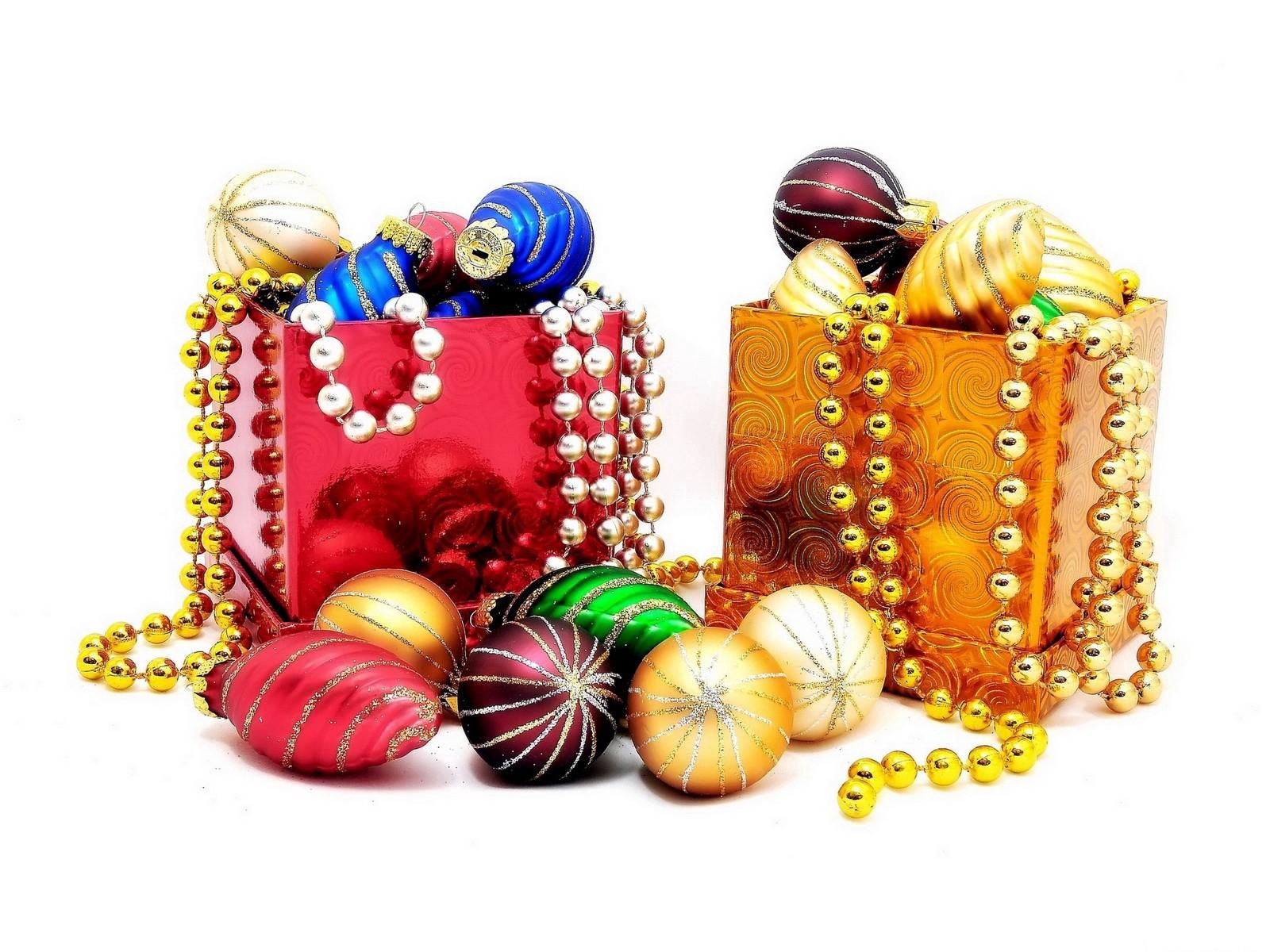 christmas decorations, holidays, decorations, christmas tree toys, boxes, diversity, variety