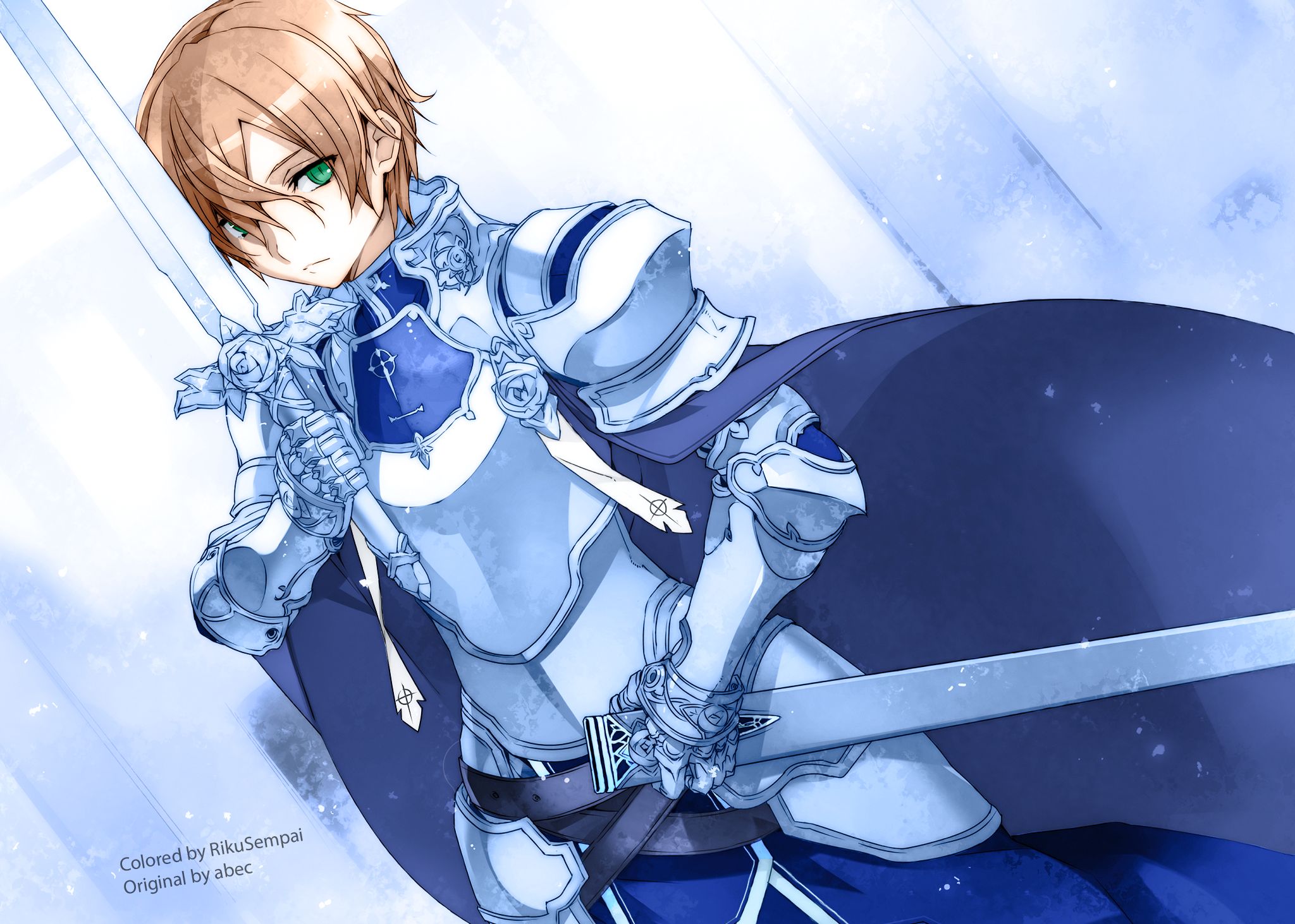 eugeo (sword art online), anime, sword art online, blue rose sword (sword art online)