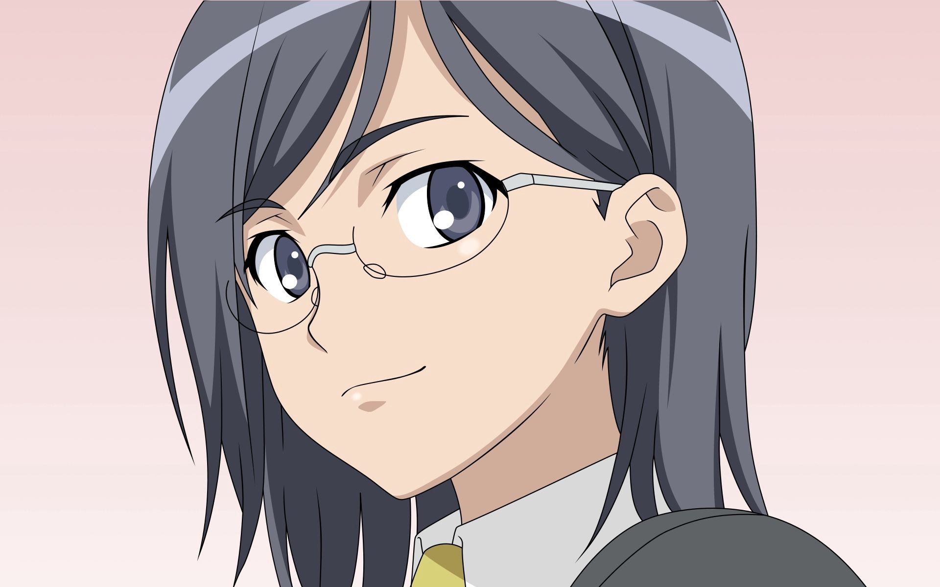 Laden Sie das Brille, Brünette, Mädchen, Anime-Bild kostenlos auf Ihren PC-Desktop herunter