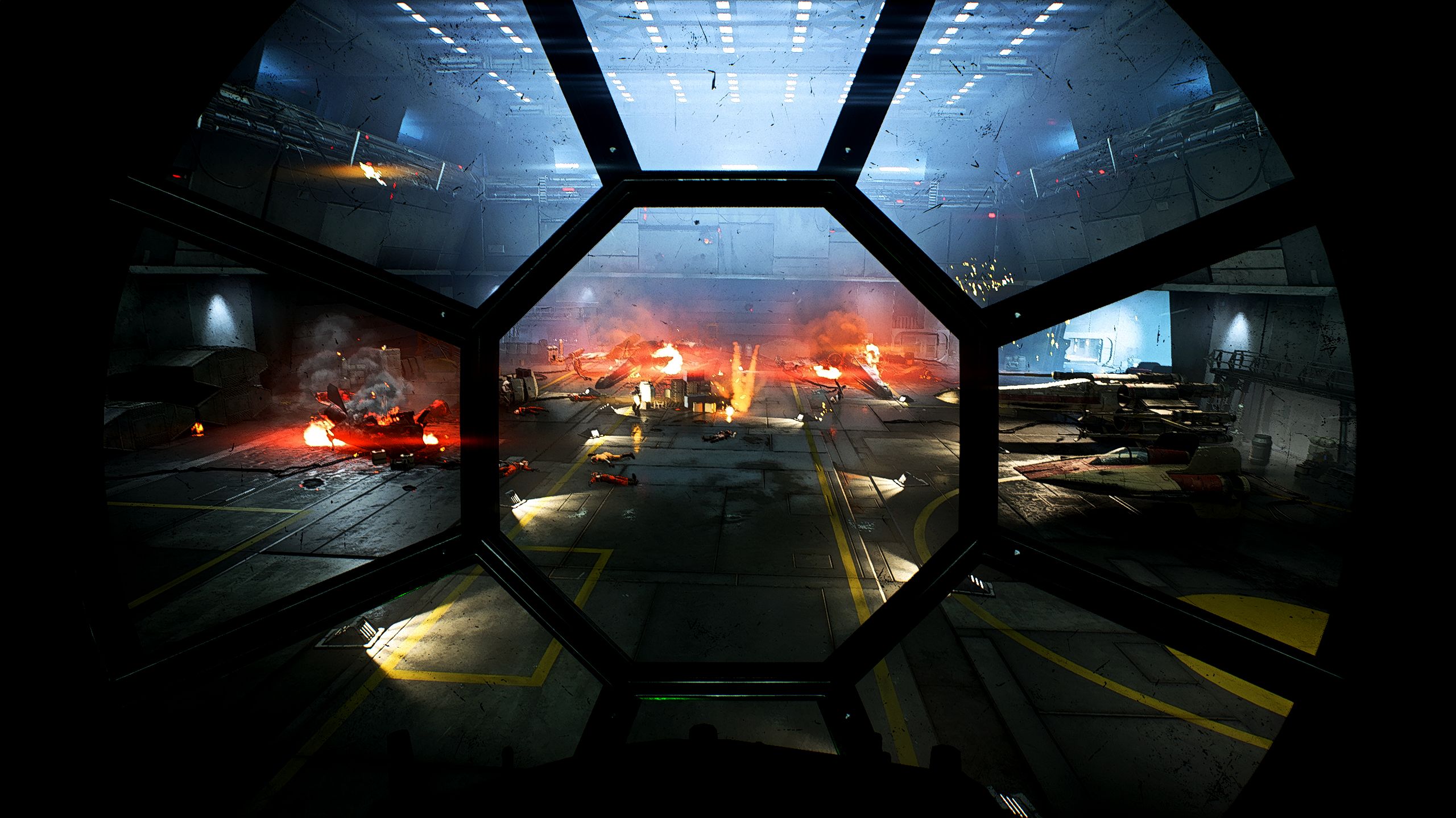 video game, star wars battlefront ii (2017), cockpit, hangar, star wars, tie fighter