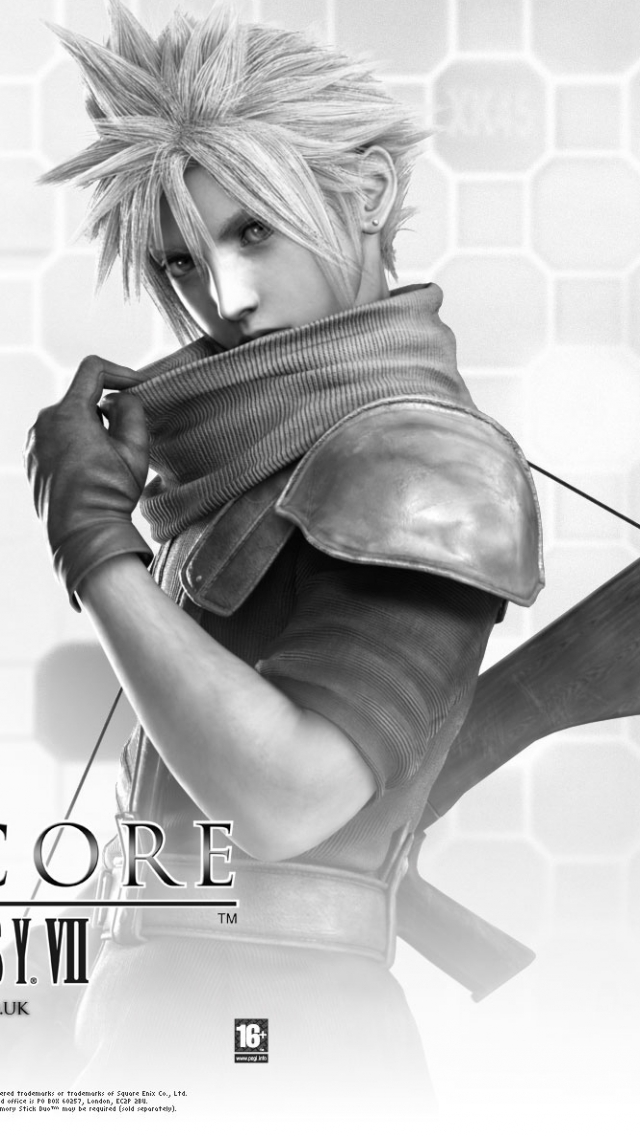 cloud final fantasy black and white