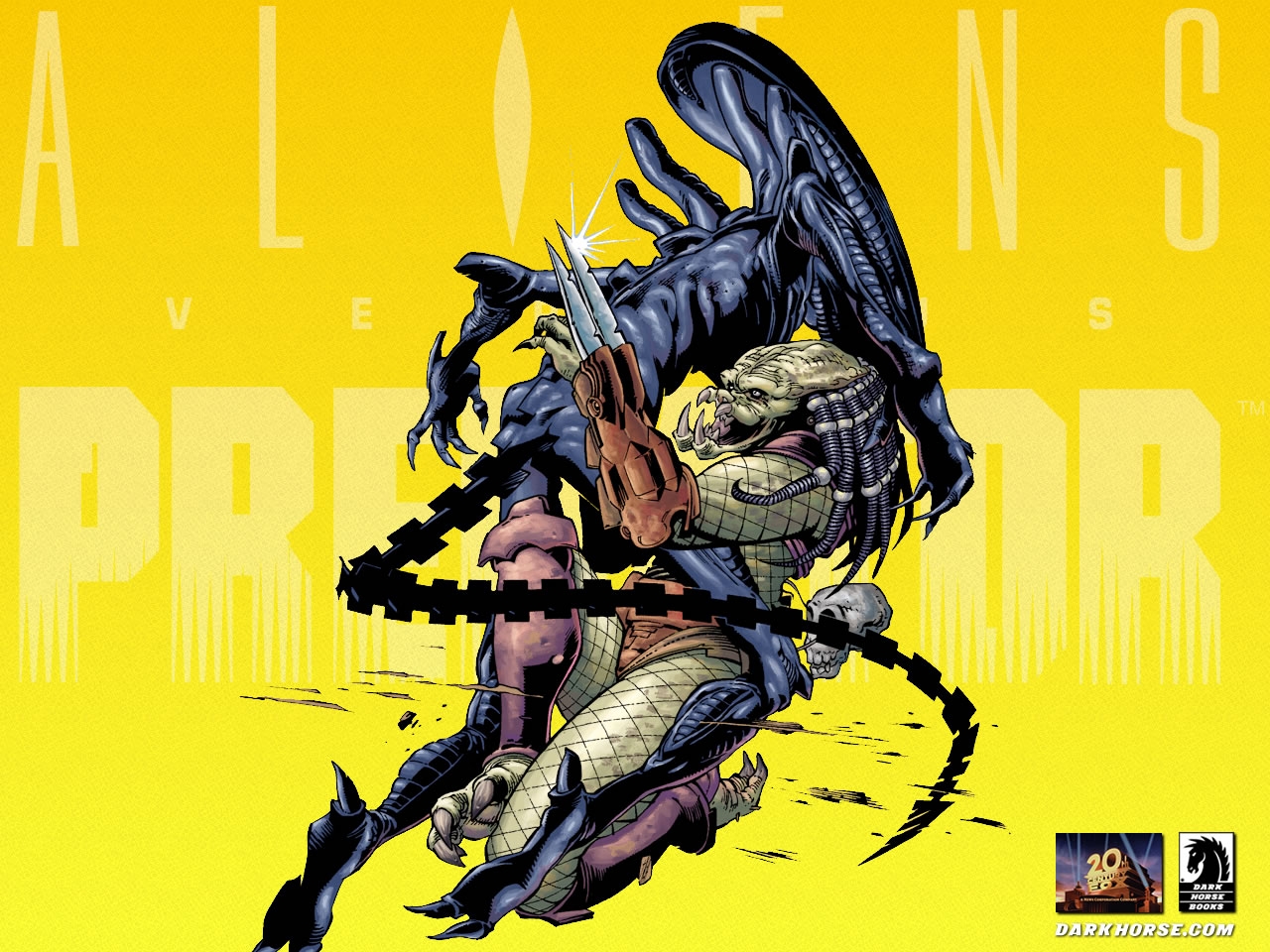 comics, aliens vs predator, alien, predator, xenomorph HD wallpaper