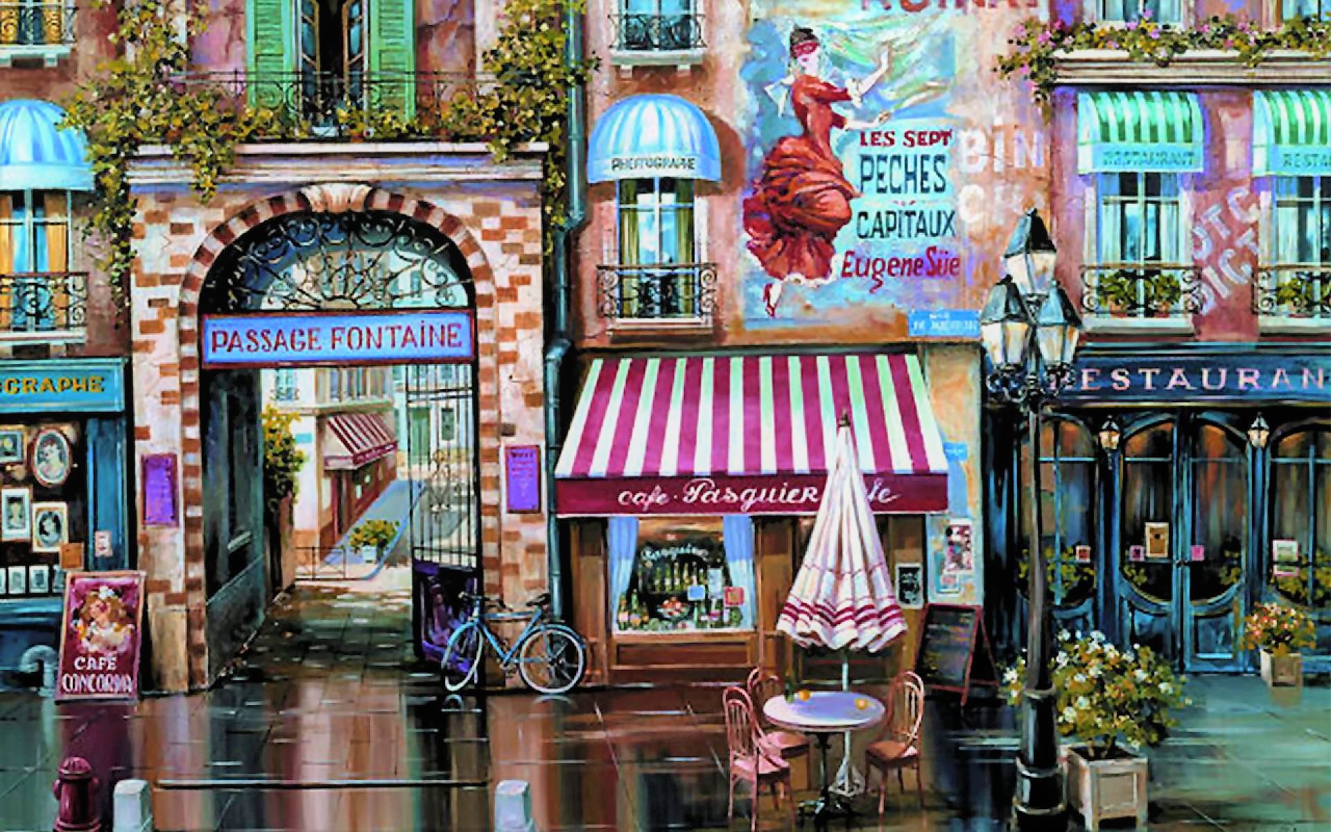 vintage, artistic, painting, arch, cafe, france, paris, retro, store, street Free Stock Photo