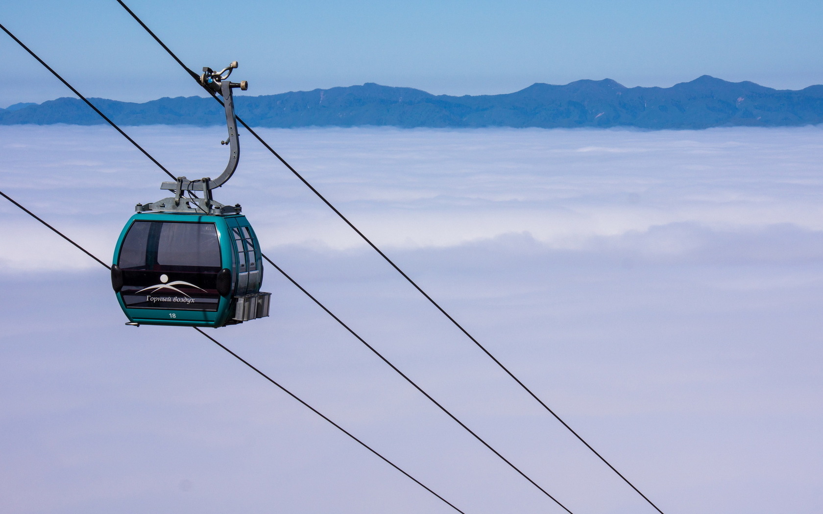 vehicles, cable car, cloud, fog, mountain, tram iphone wallpaper